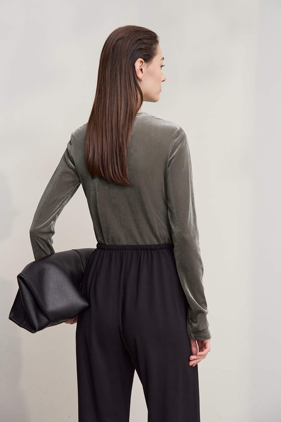 Small Crew Neck Velvet T-shirt