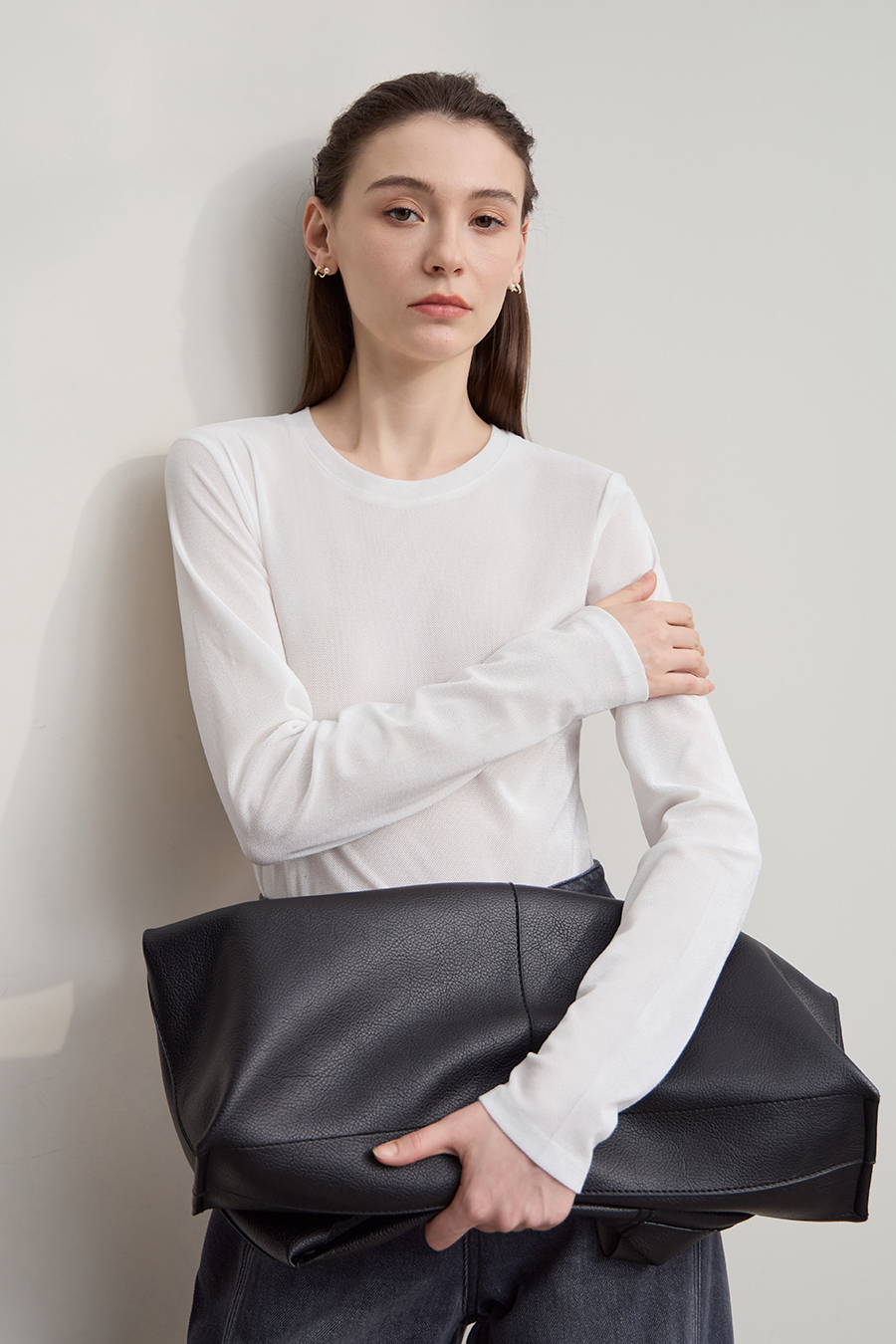 Small Crew Neck Velvet T-shirt