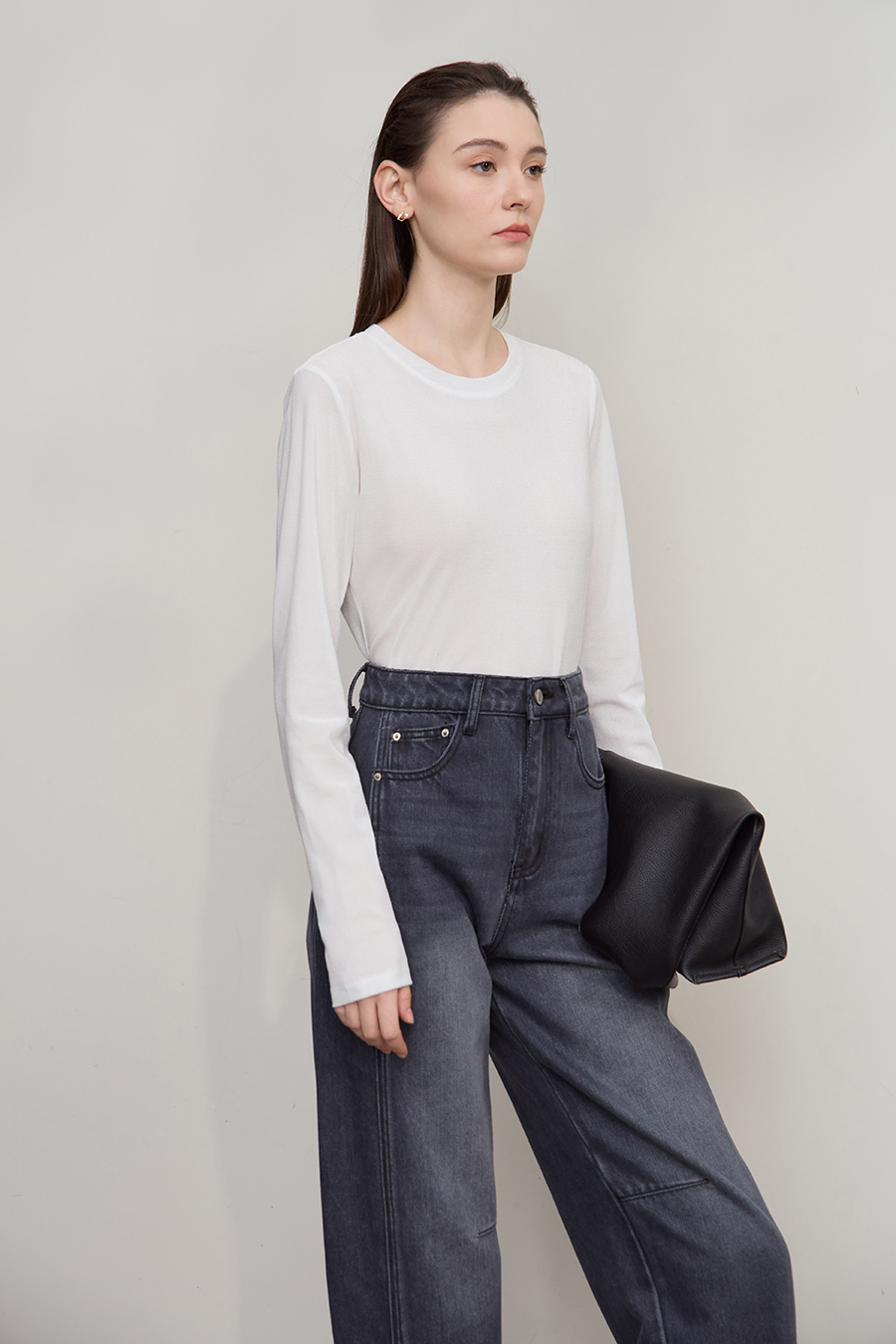 Small Crew Neck Velvet T-shirt