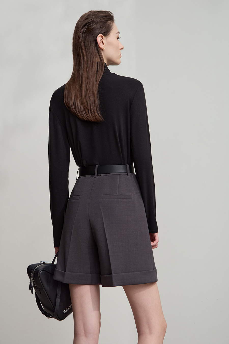 Turtleneck Stretchy Acetate T-shirt