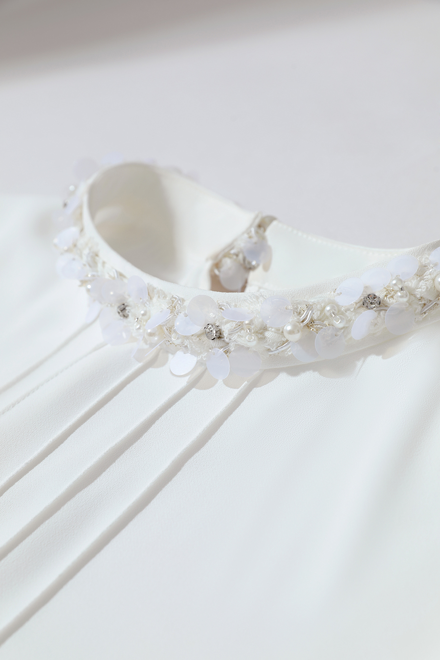 Stand Collar Long Sleeve Chiffon Blouse