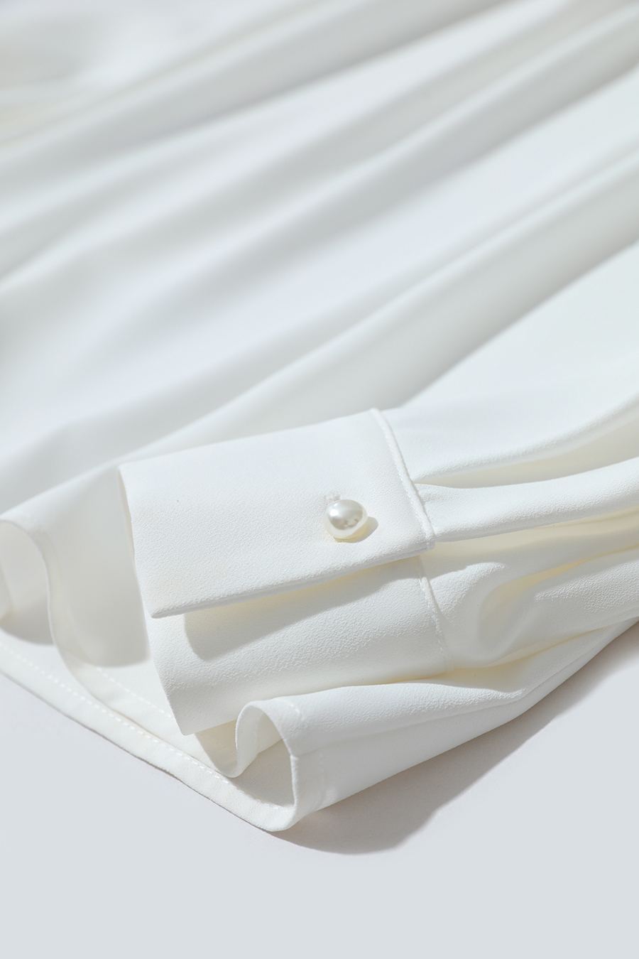 Stand Collar Long Sleeve Chiffon Blouse