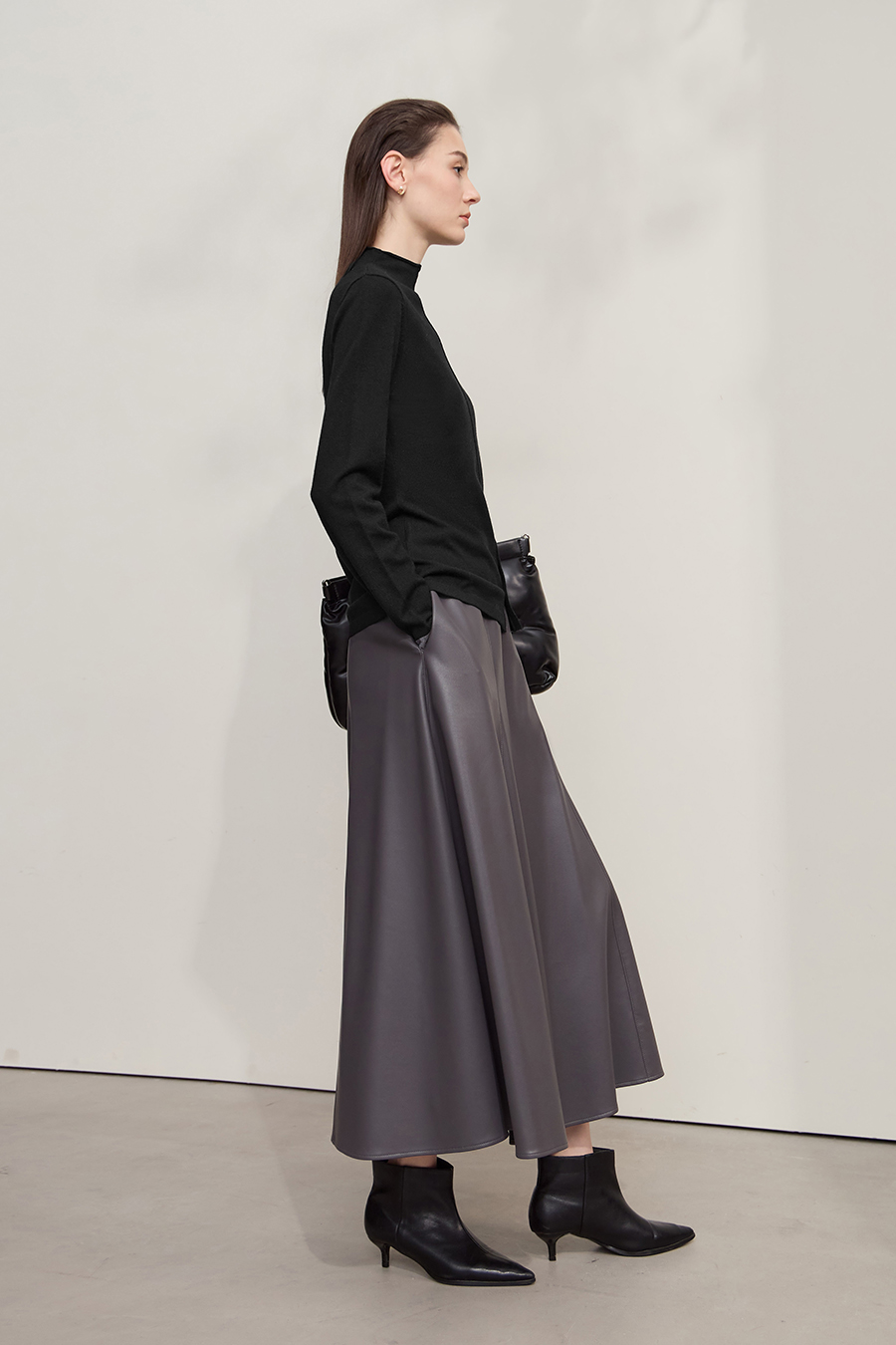 Turtleneck Color Block Cuff Sweater|AMII-AMII.com
