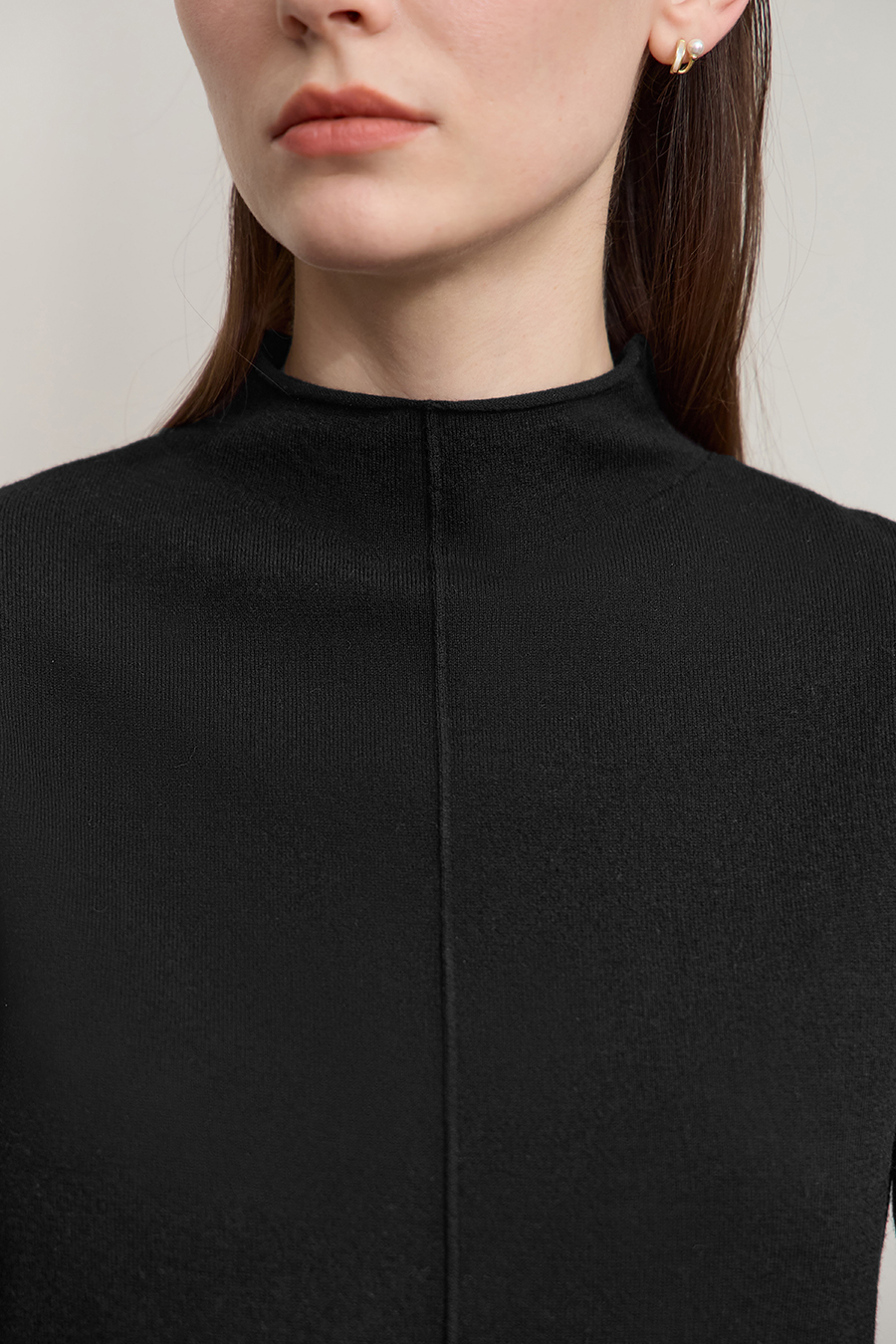 Turtleneck Color Block Cuff Sweater|AMII-AMII.com