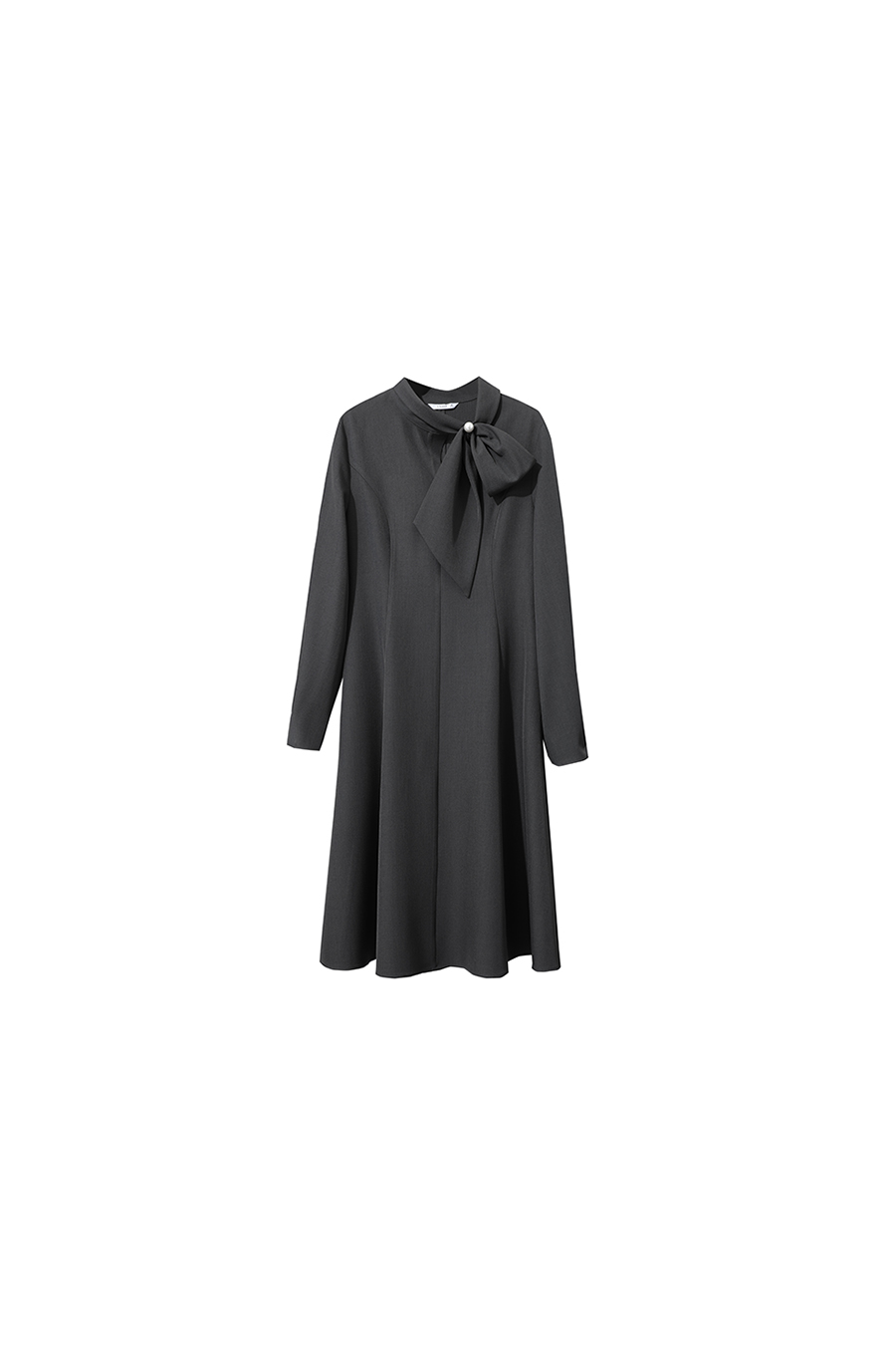 Tie-neck Waist-defined Dress