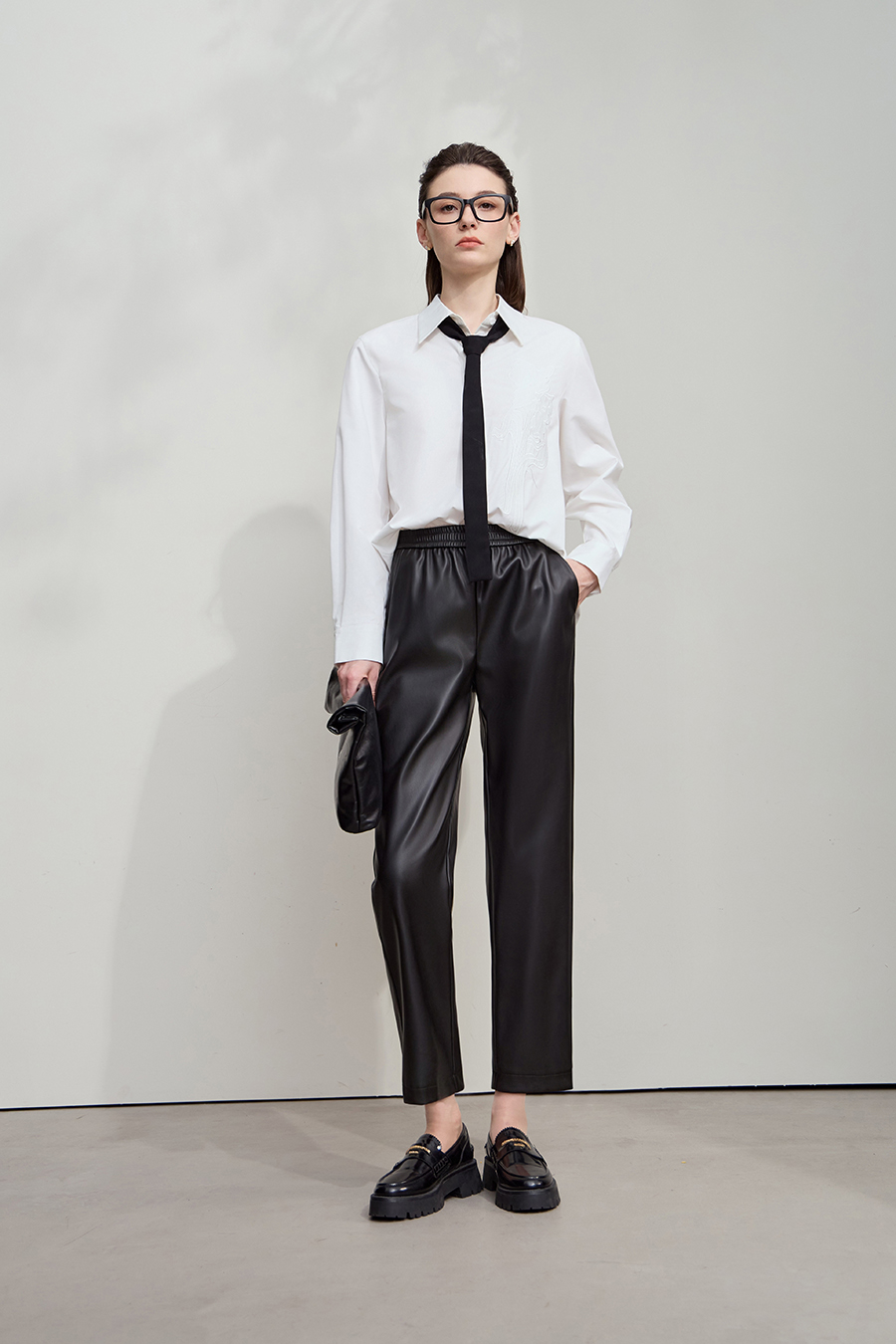 Eco-friendly PU Leather Casual Trousers