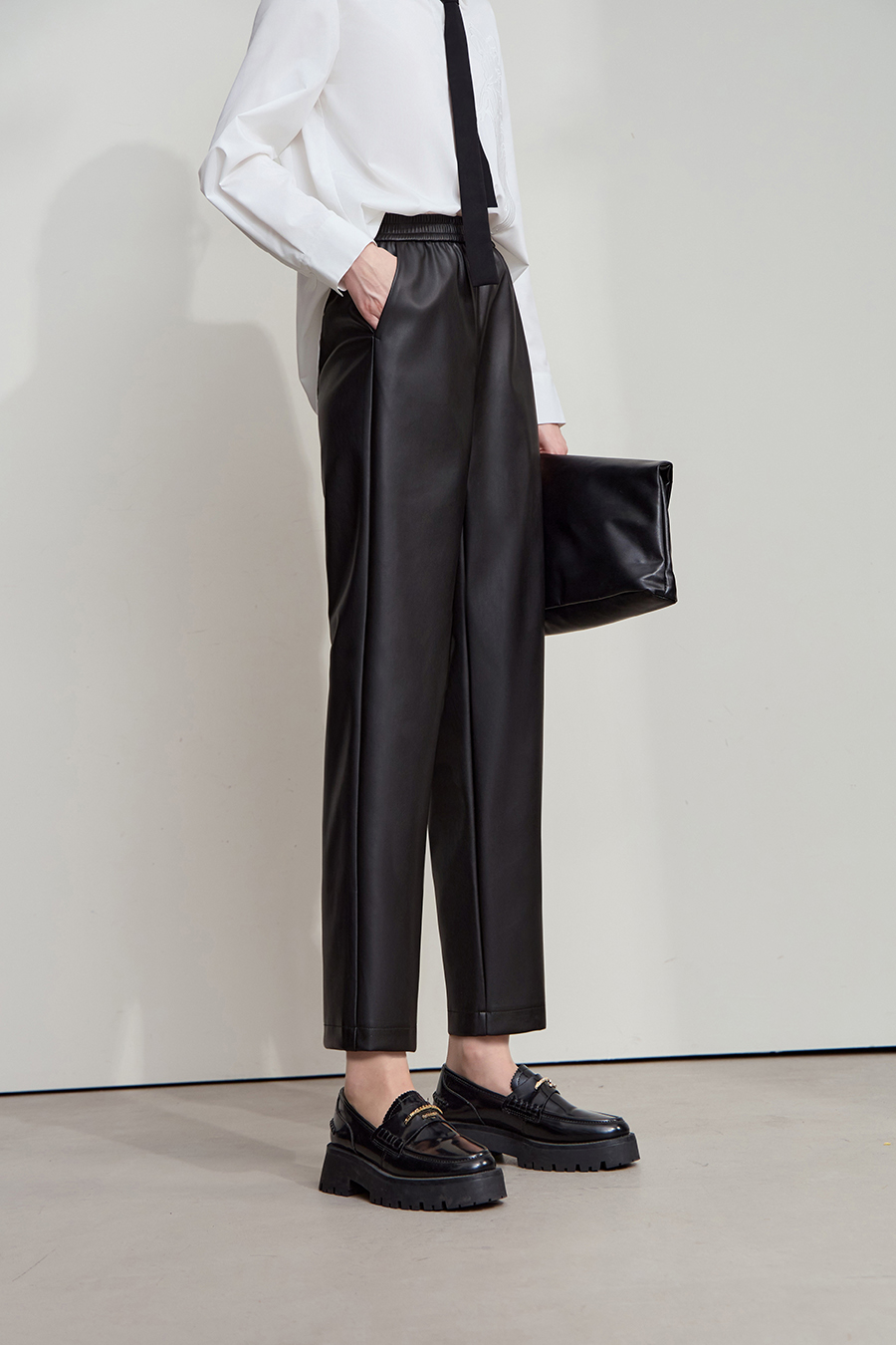 Eco-friendly PU Leather Casual Trousers