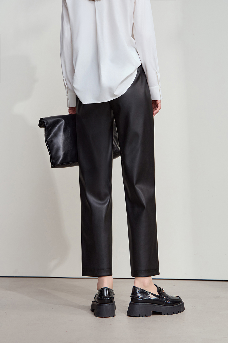 Eco-friendly PU Leather Casual Trousers