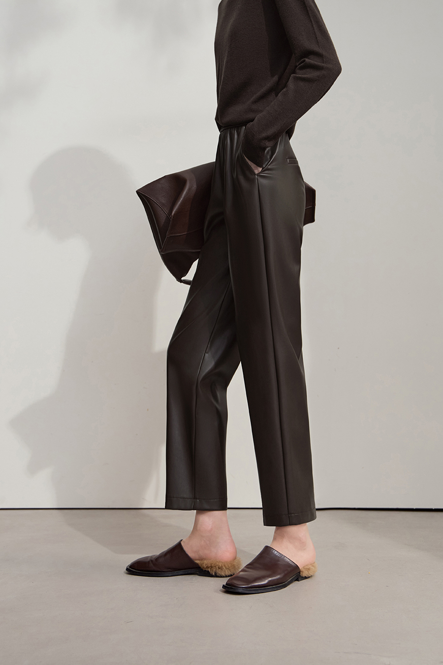 Eco-friendly PU Leather Casual Trousers