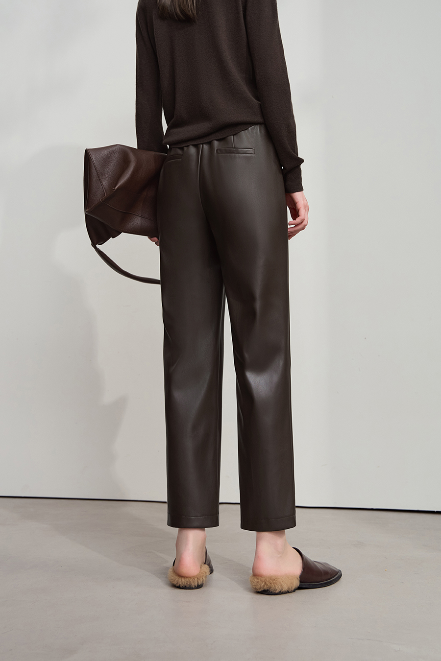 Eco-friendly PU Leather Casual Trousers