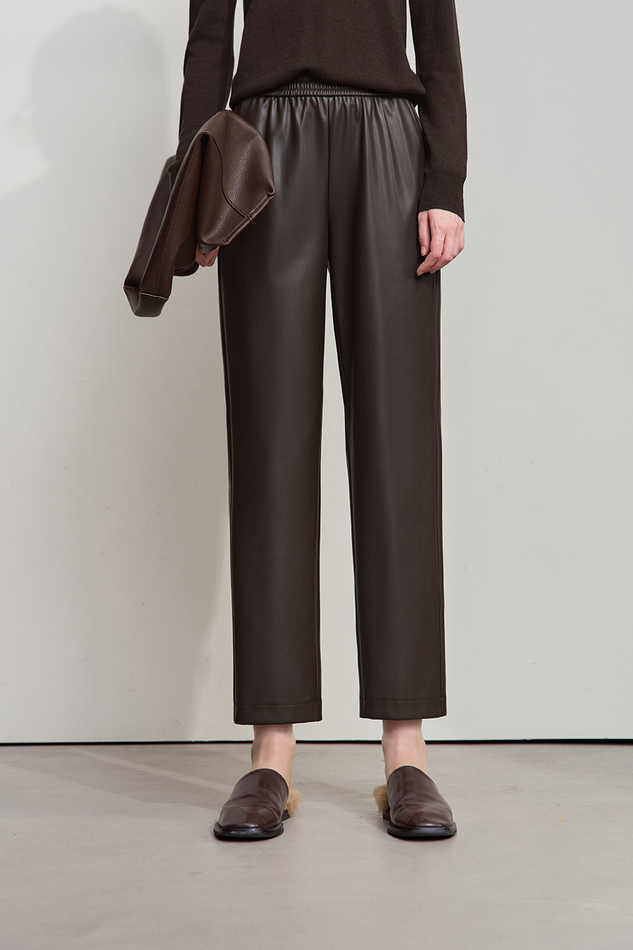 Eco-friendly PU Leather Casual Trousers