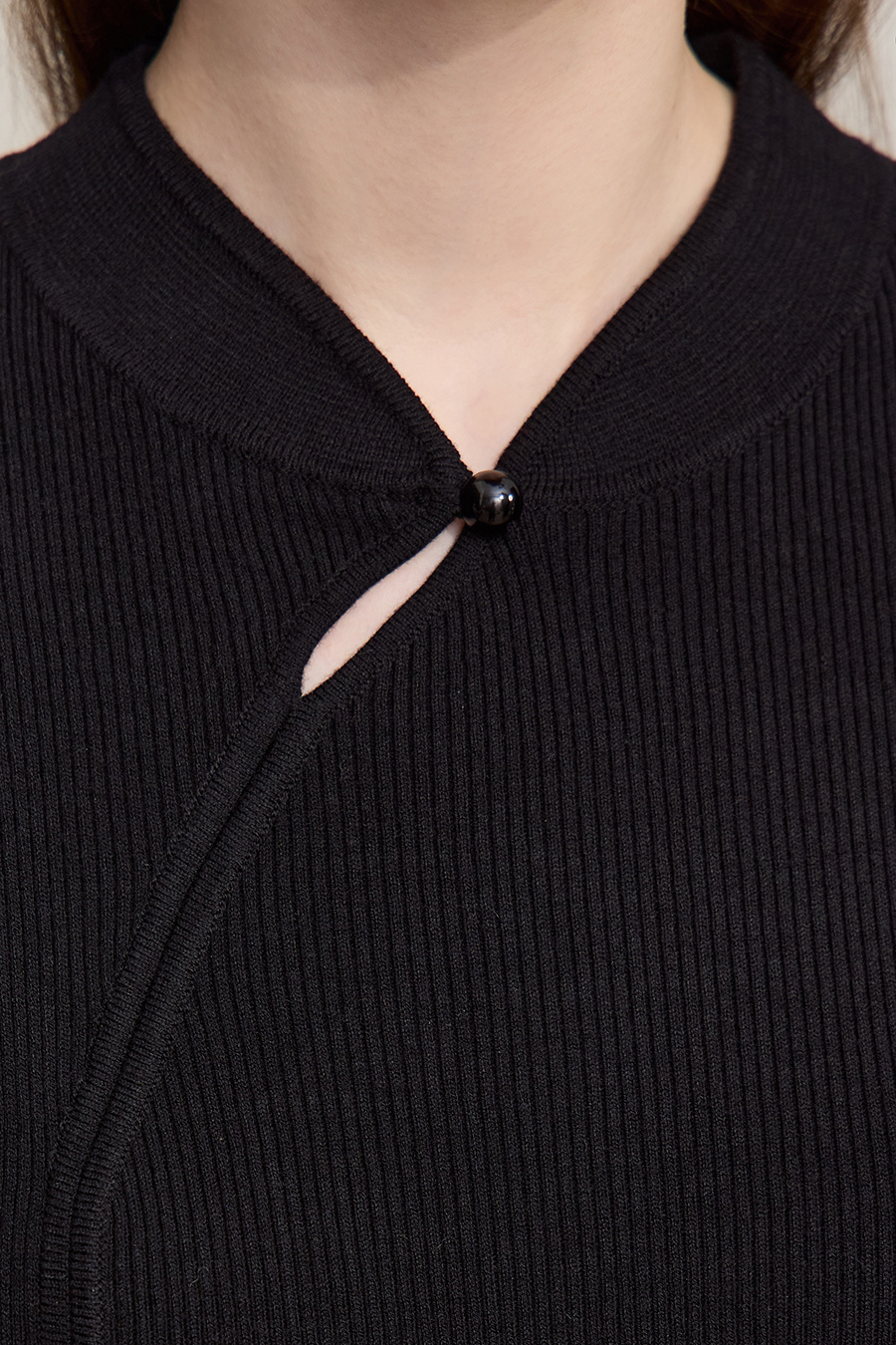 Mandarin Collar Slim-fit Sweater