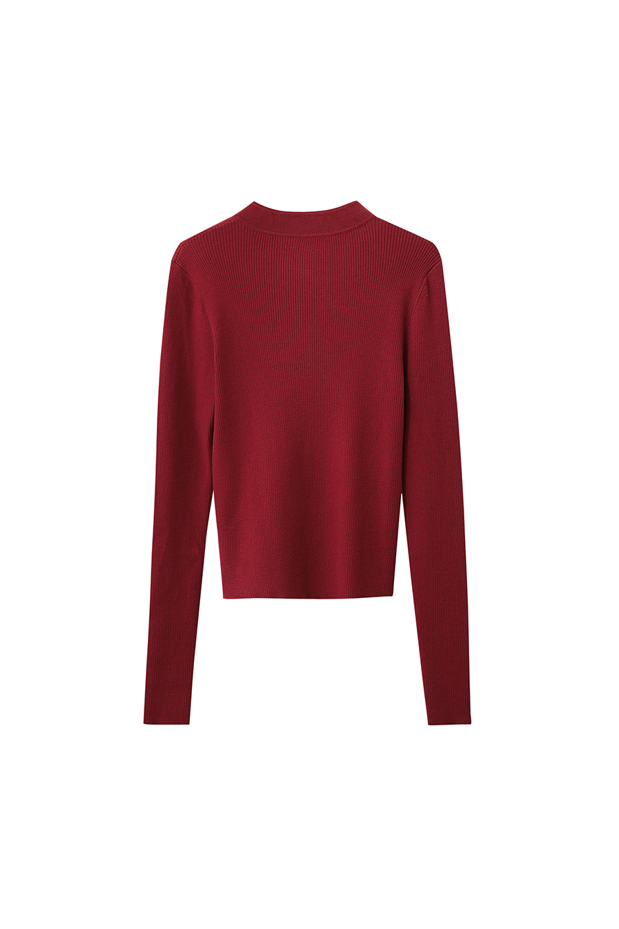Mandarin Collar Slim-fit Sweater