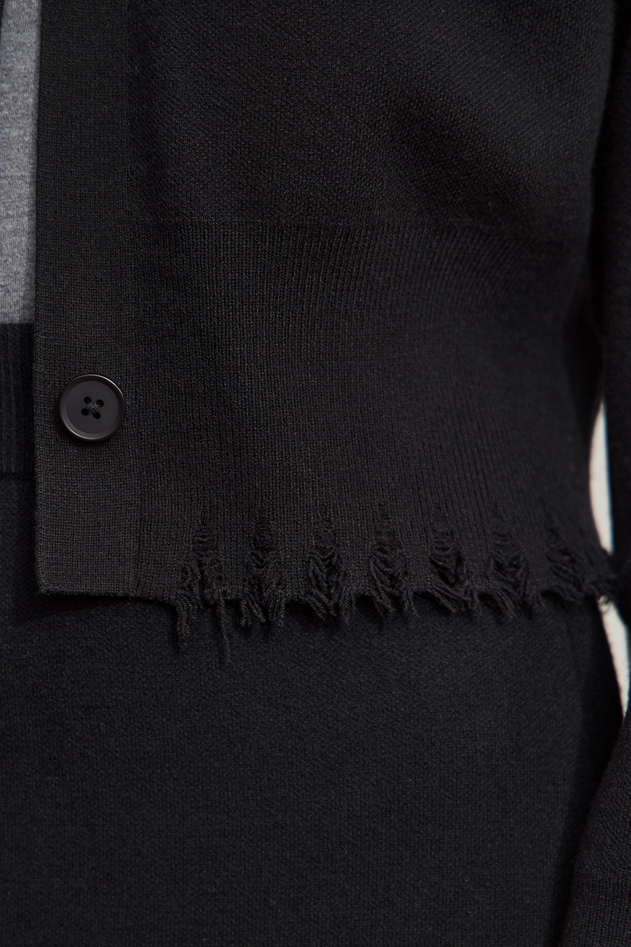 Distressed Fringe Knit Cardigan|AMII-AMII.com