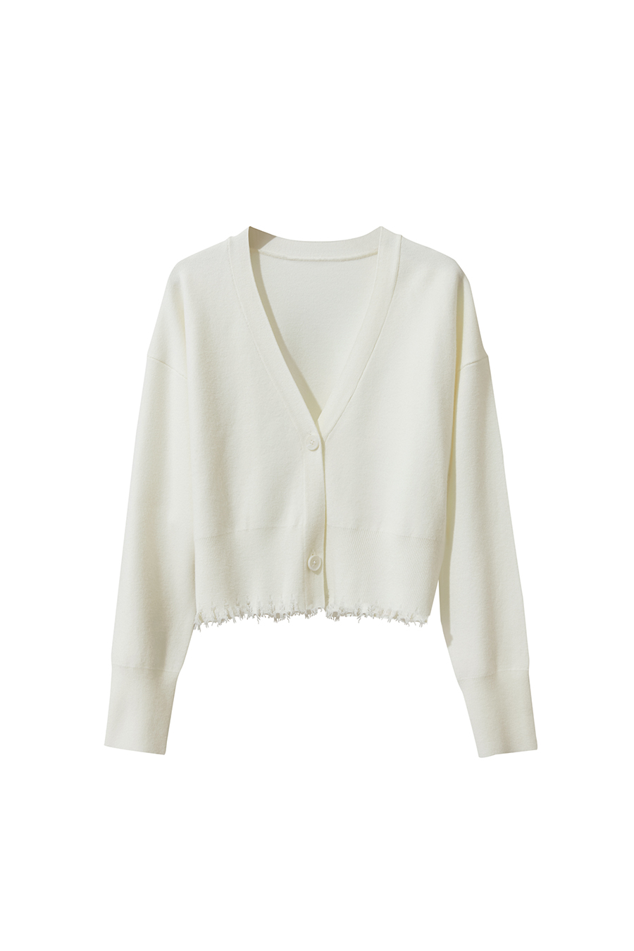 Distressed Fringe Knit Cardigan|AMII-AMII.com