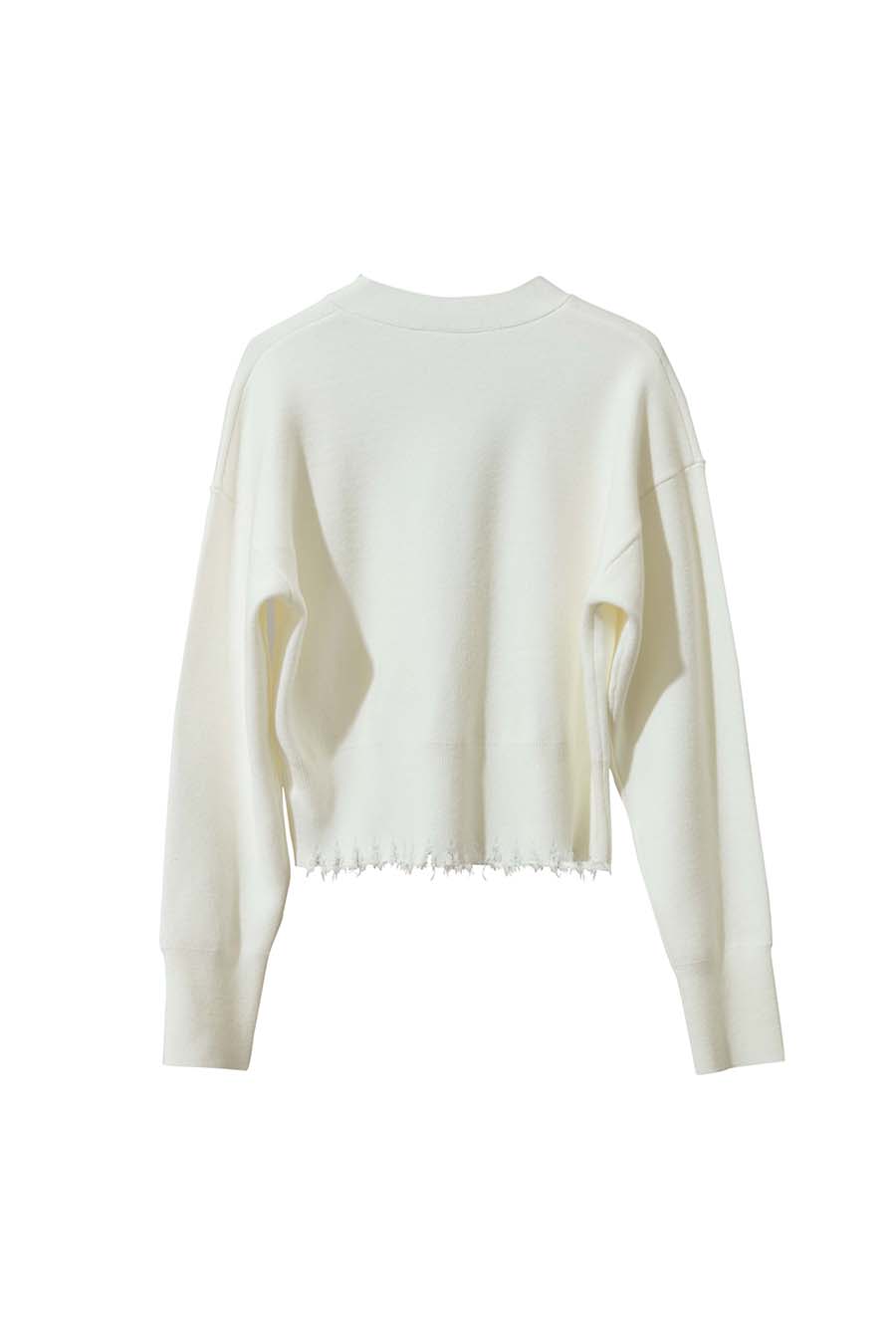 Distressed Fringe Knit Cardigan|AMII-AMII.com