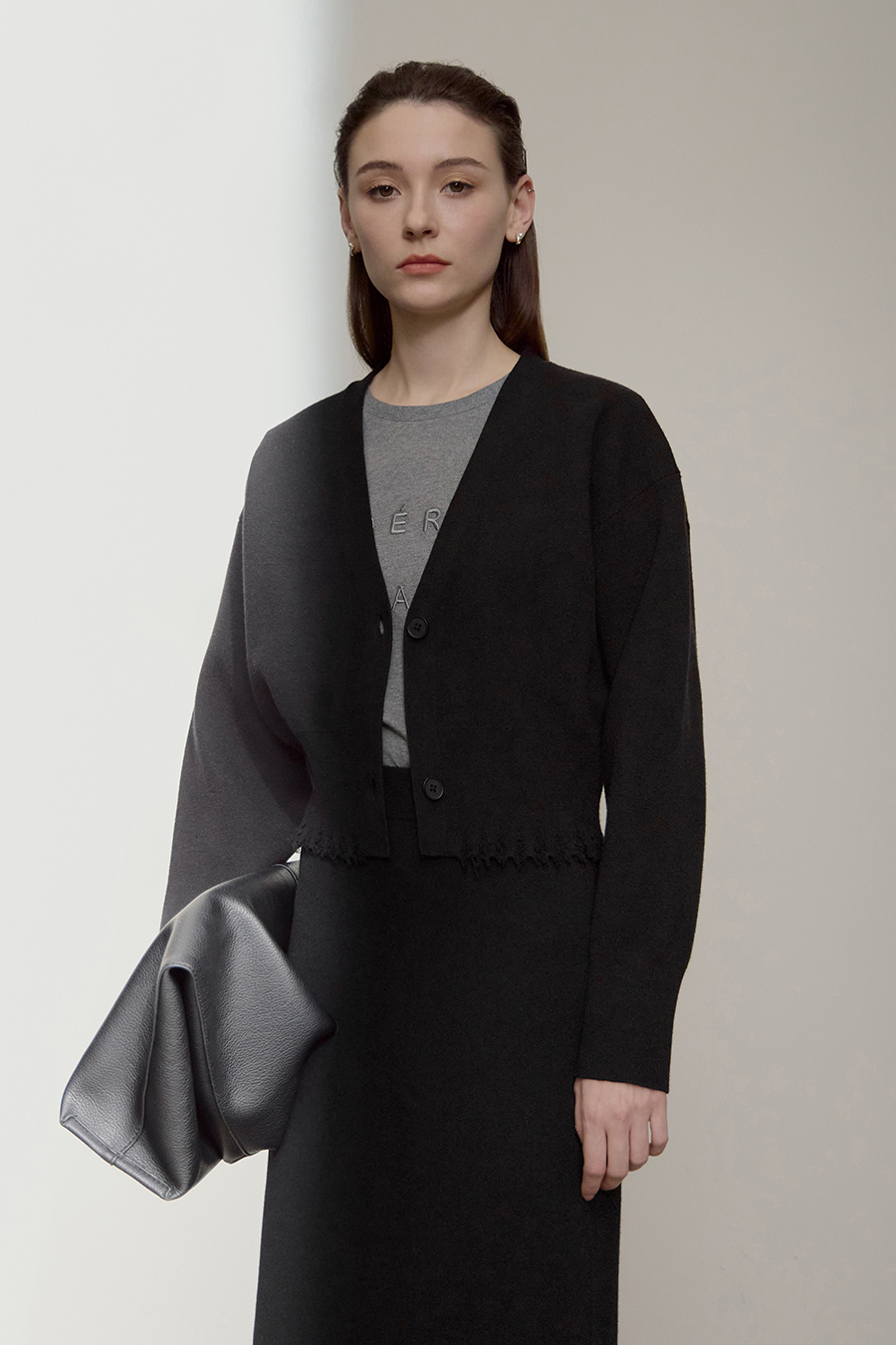 Distressed Fringe Knit Cardigan|AMII-AMII.com