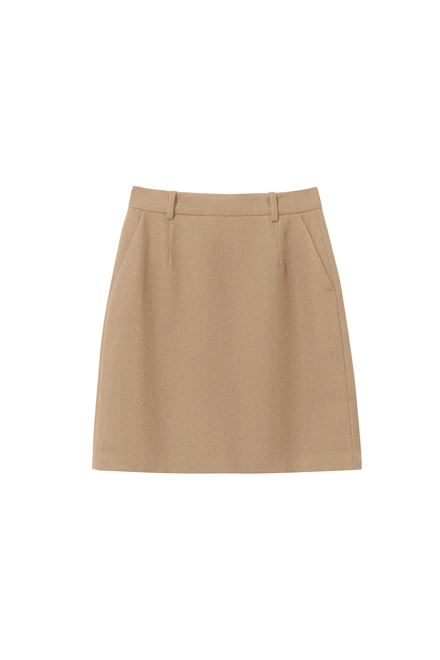 Short Wool Blend Midi Skirt|AMII-AMII.com