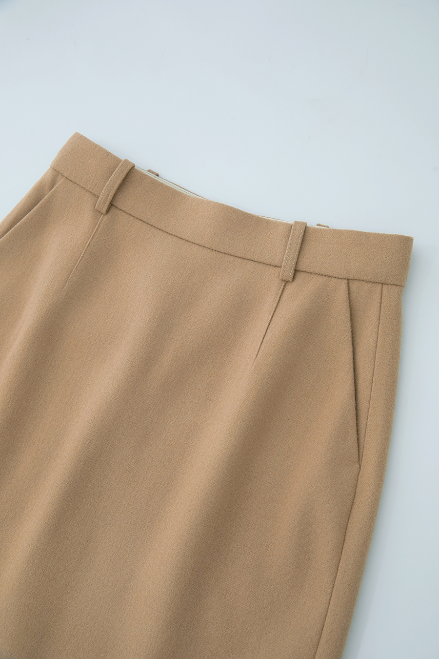 Short Wool Blend Midi Skirt|AMII-AMII.com