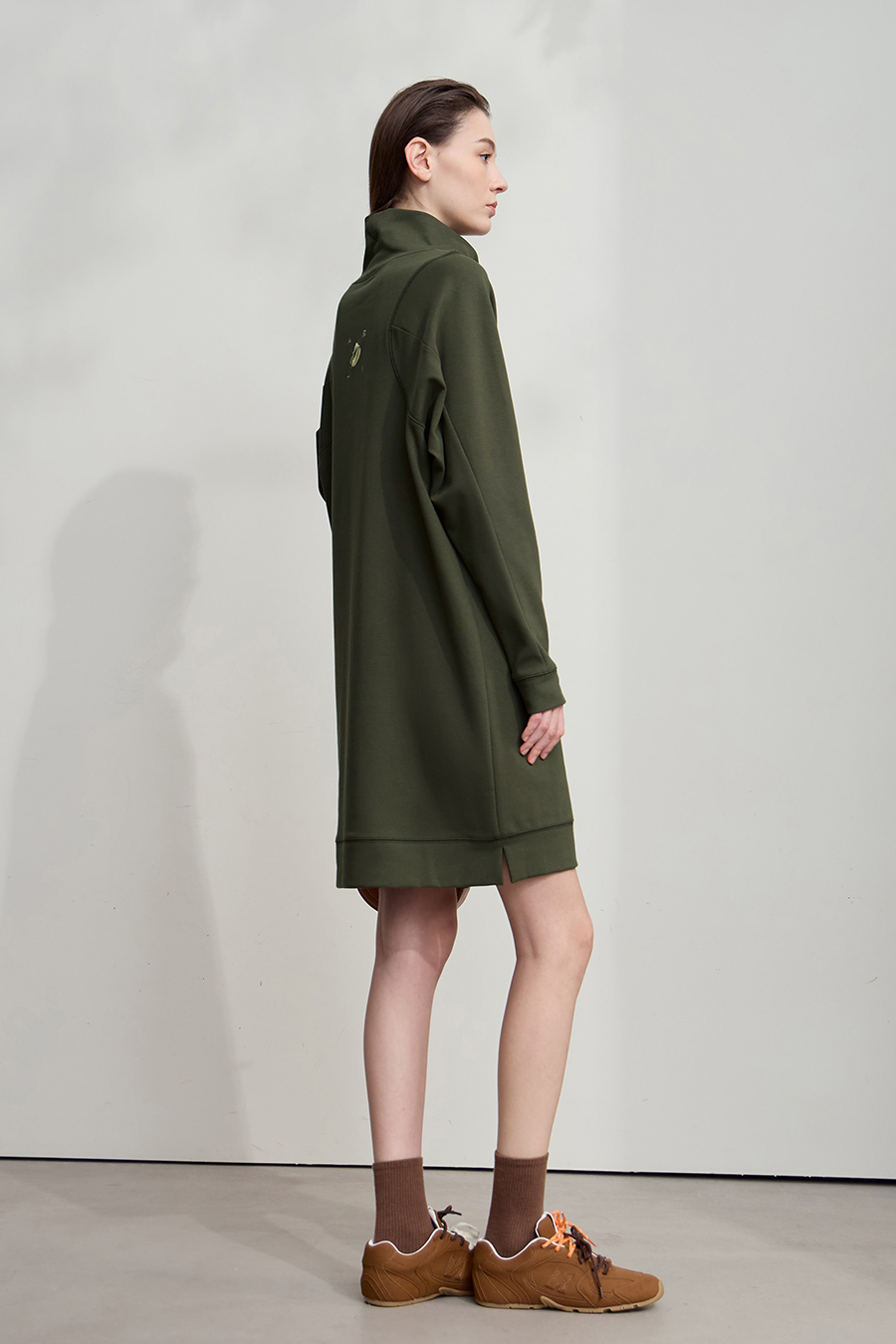 Embroidered Hoodie Dress|AMII-AMII.com