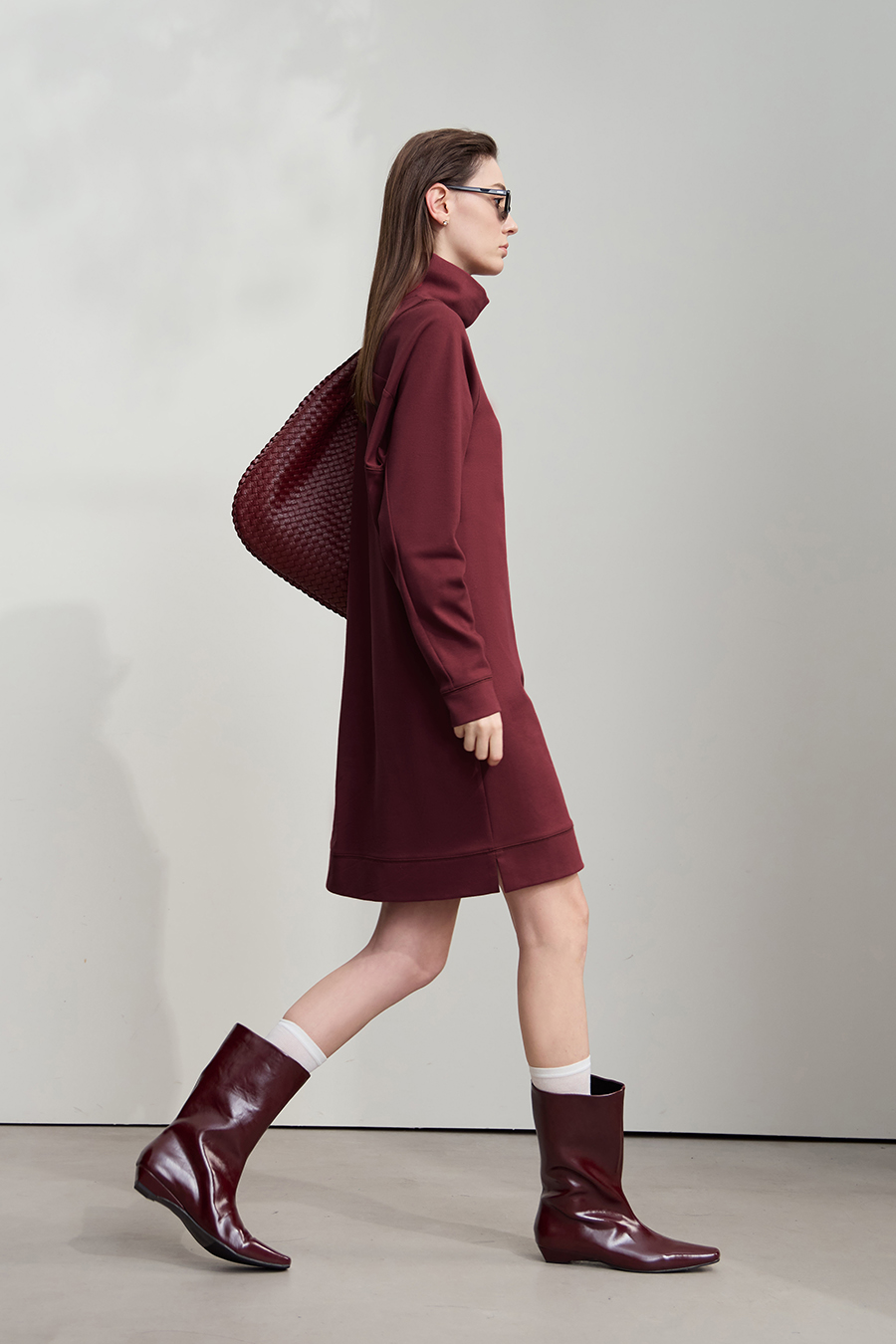 Embroidered Hoodie Dress|AMII-AMII.com