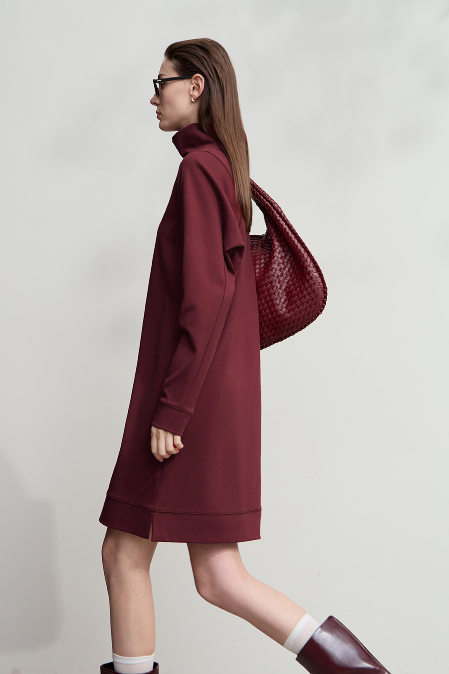 Embroidered Hoodie Dress|AMII-AMII.com