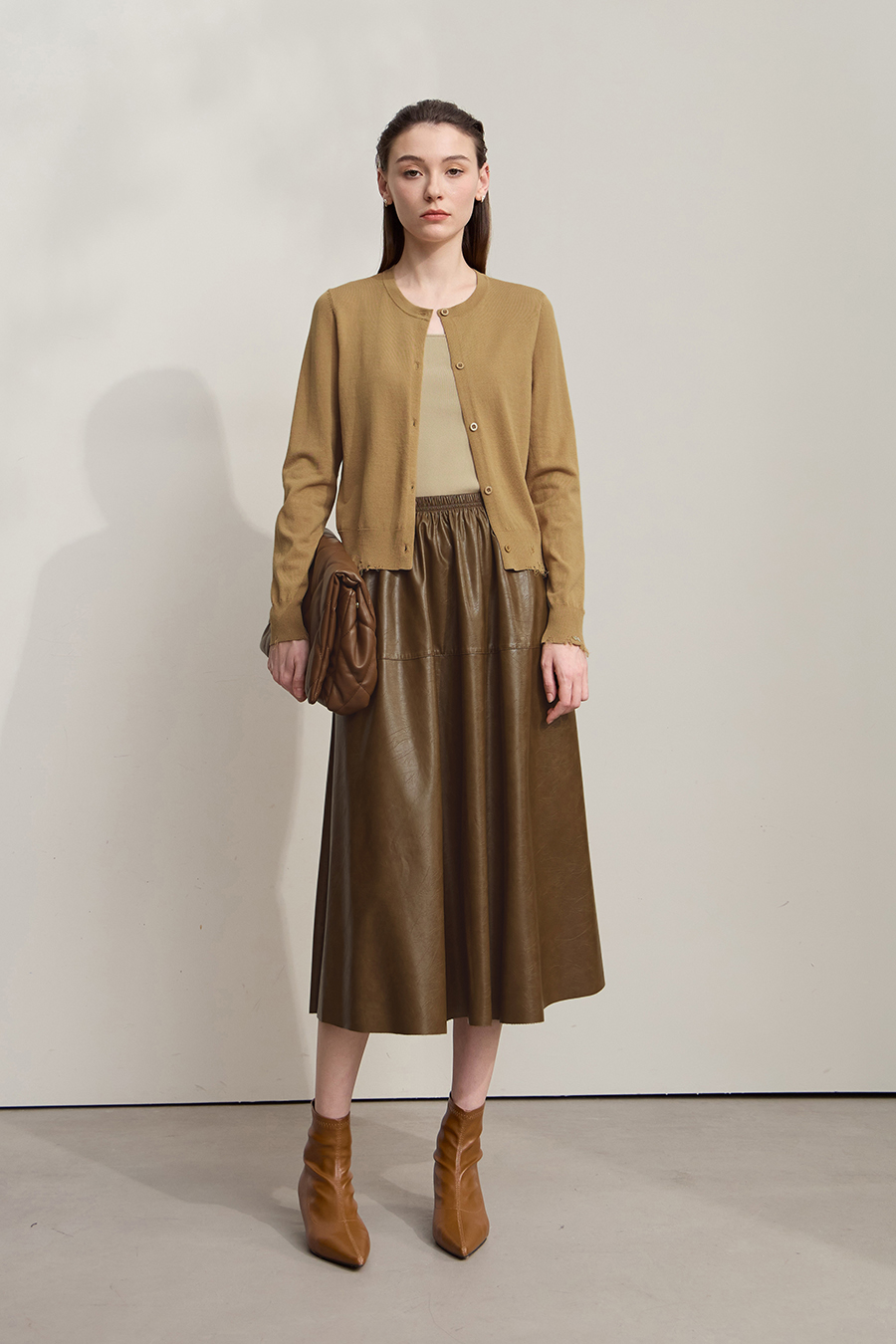 Cut-out Beaded Knit Cardigan