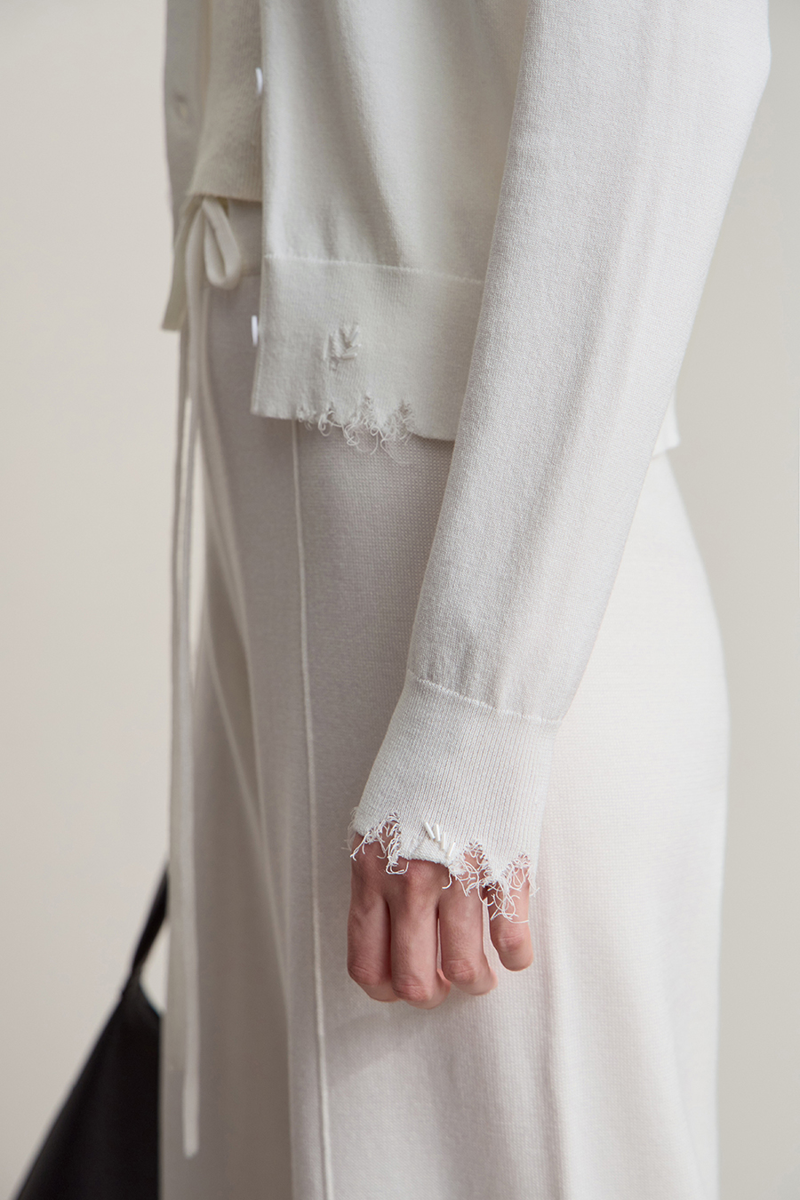 Cut-out Beaded Knit Cardigan