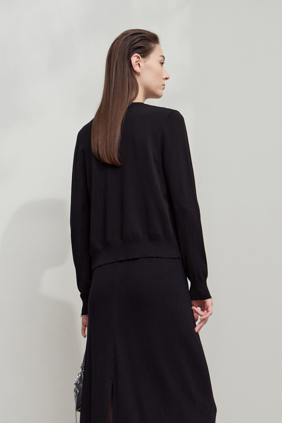 Cut-out Beaded Knit Cardigan