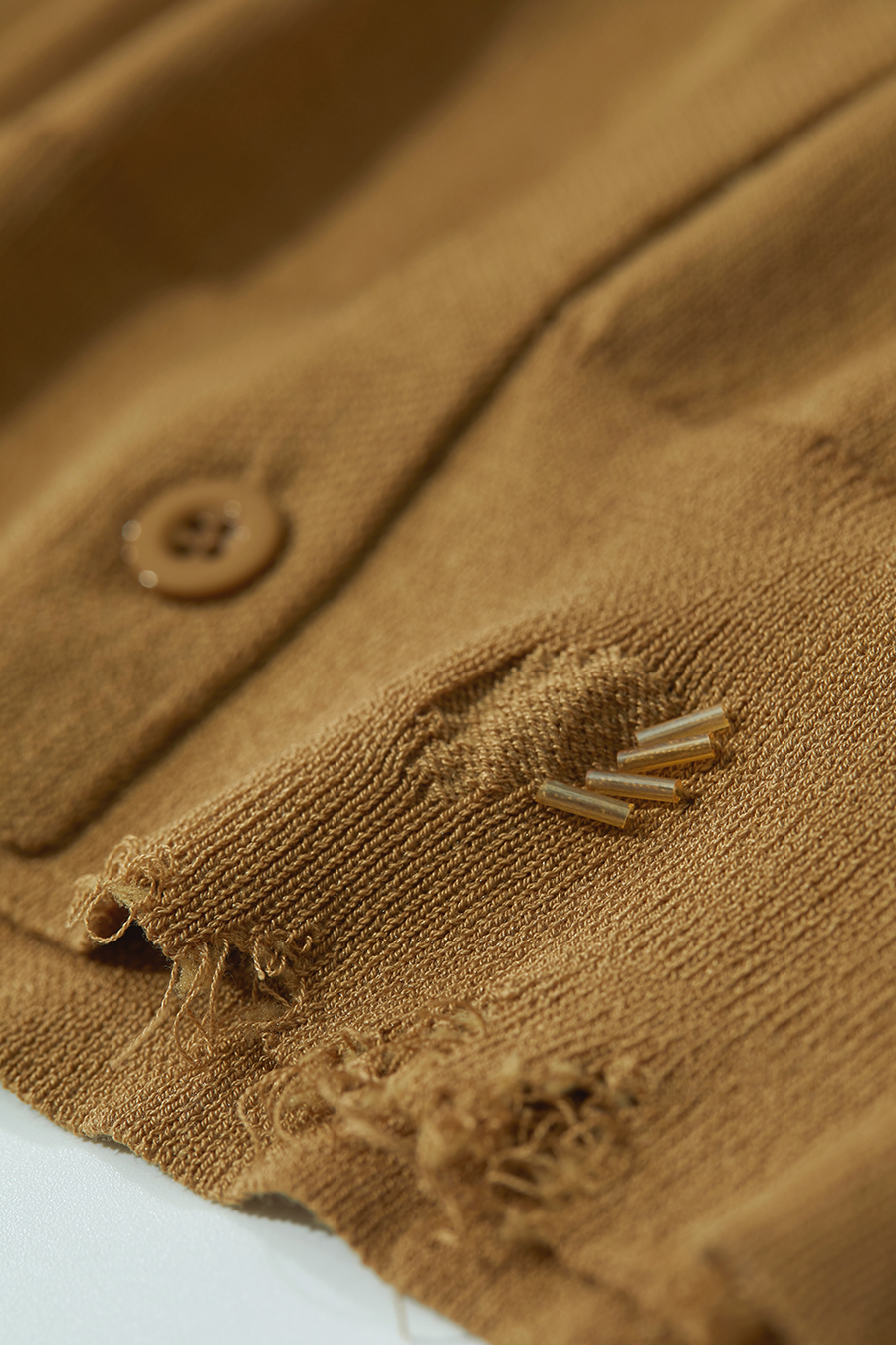 Cut-out Beaded Knit Cardigan