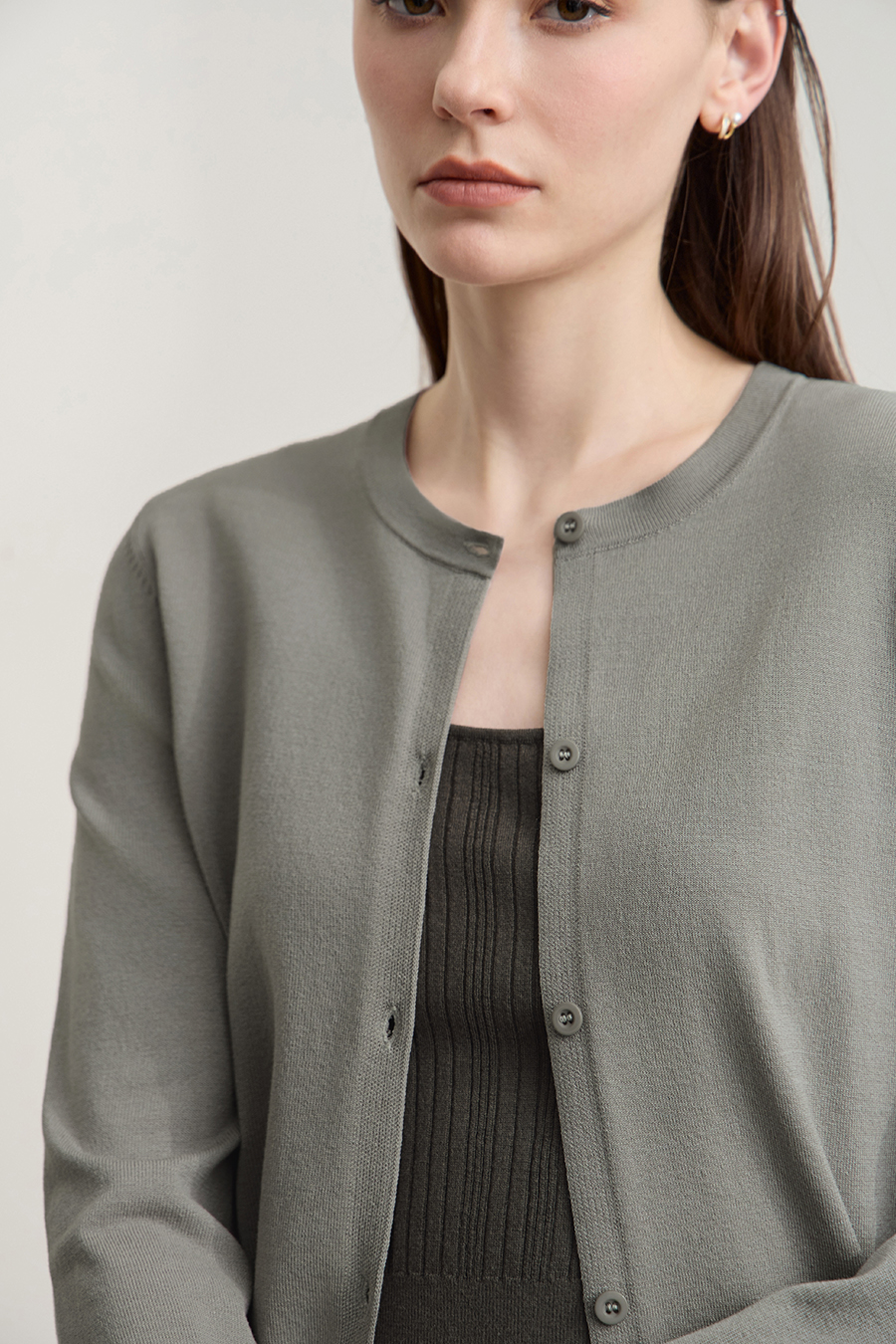 Cut-out Beaded Knit Cardigan