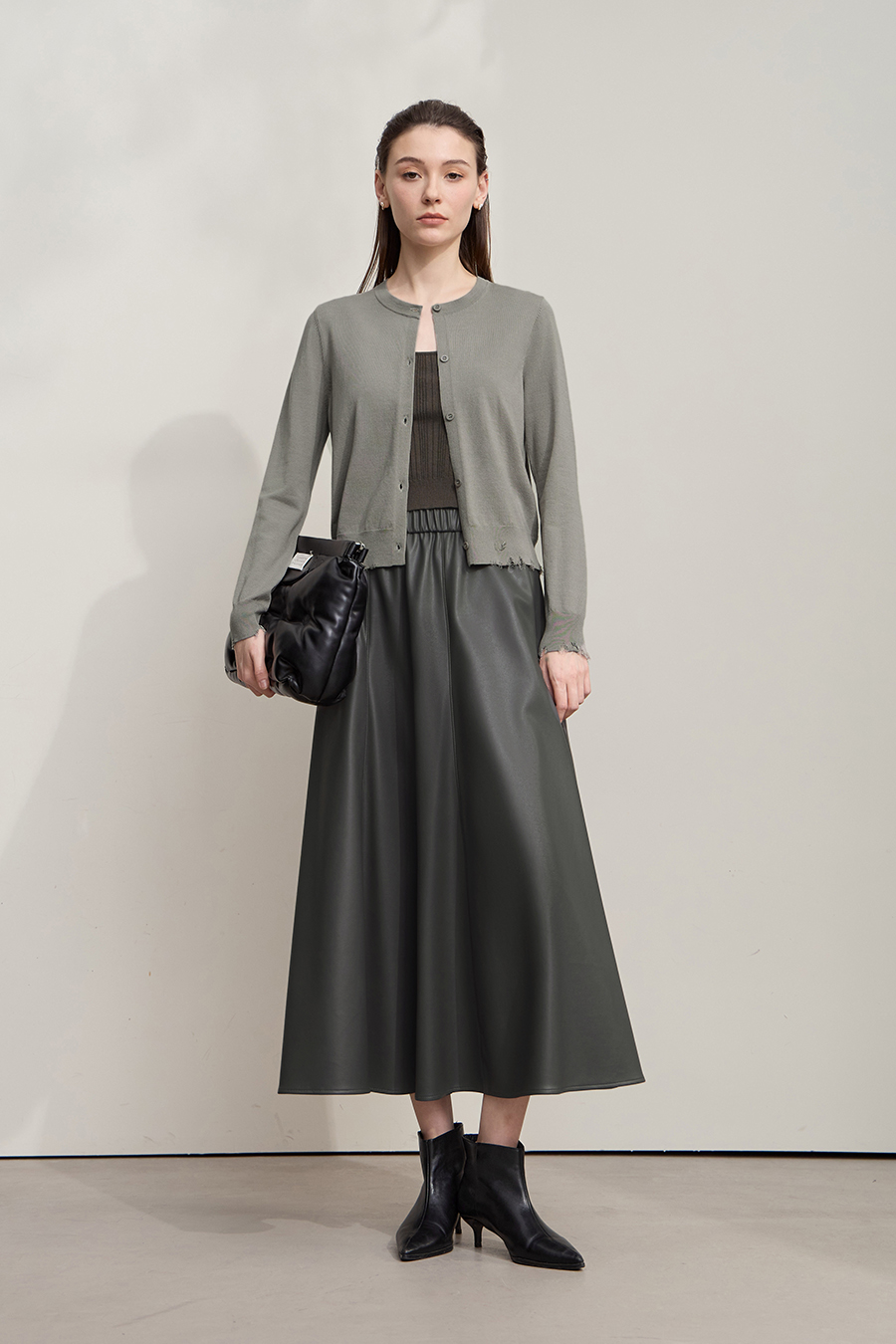 Cut-out Beaded Knit Cardigan