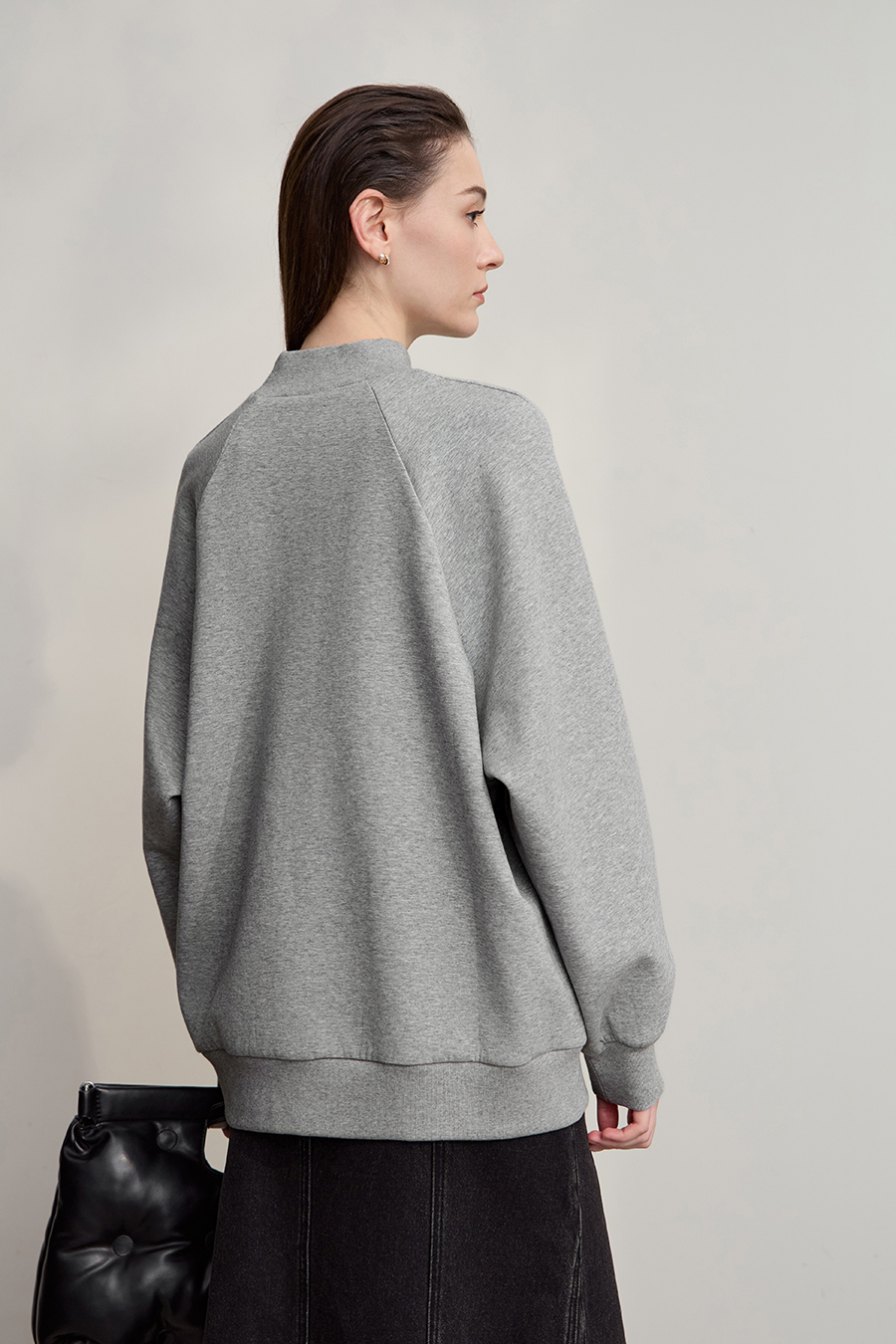 Letter Embroidered Raglan Sweatshirt