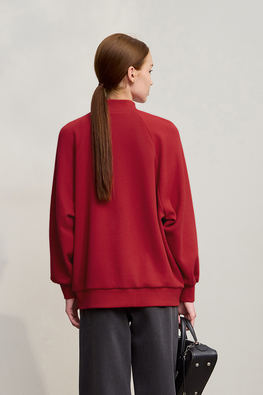 Letter Embroidered Raglan Sweatshirt