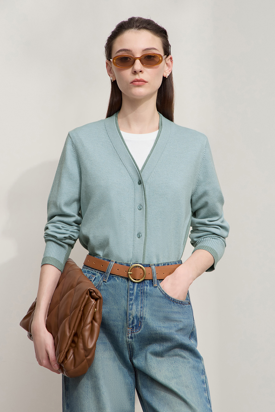 V-neck Knit Cardigan