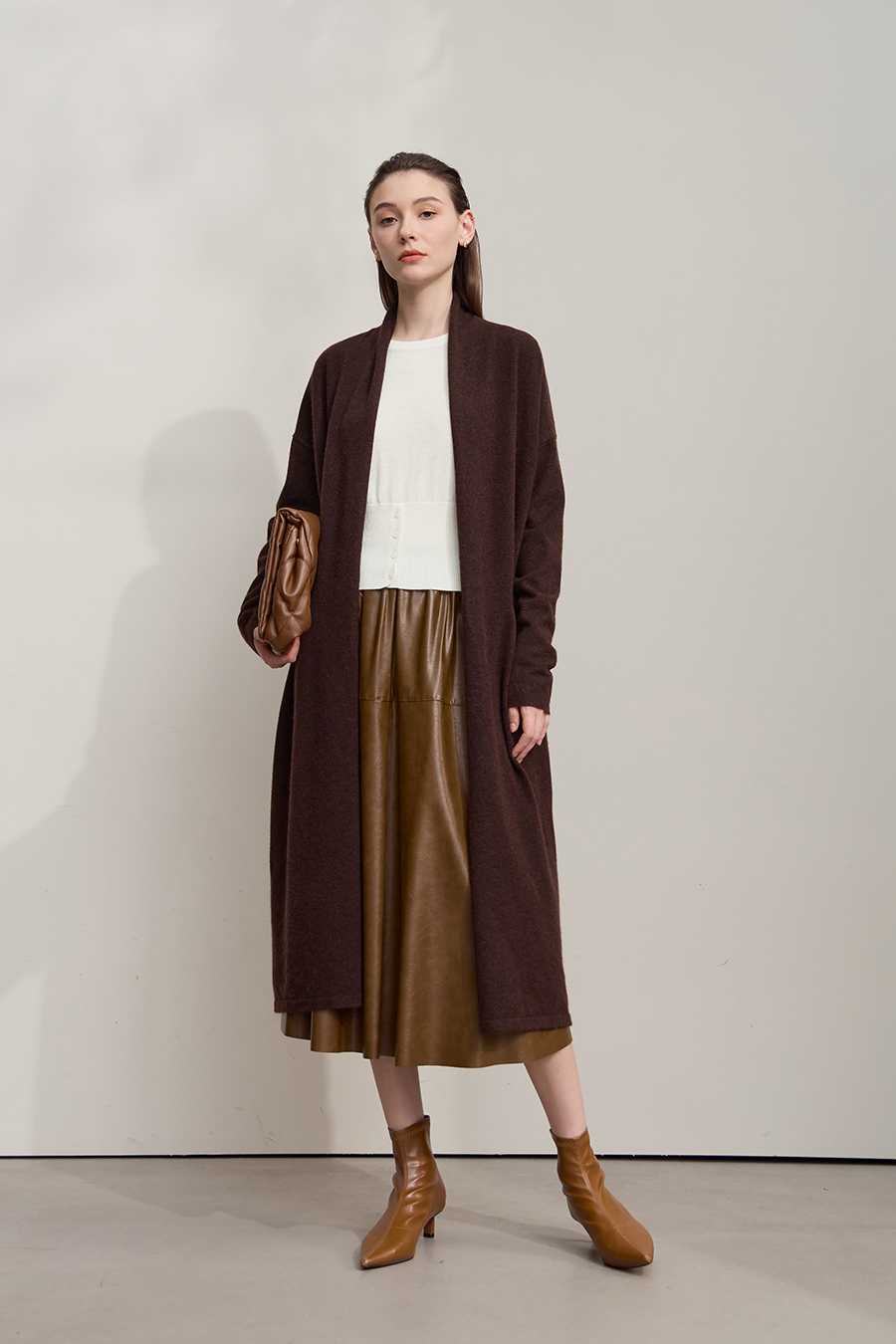 Waist-defined Fitted Long Sleeve Sweater