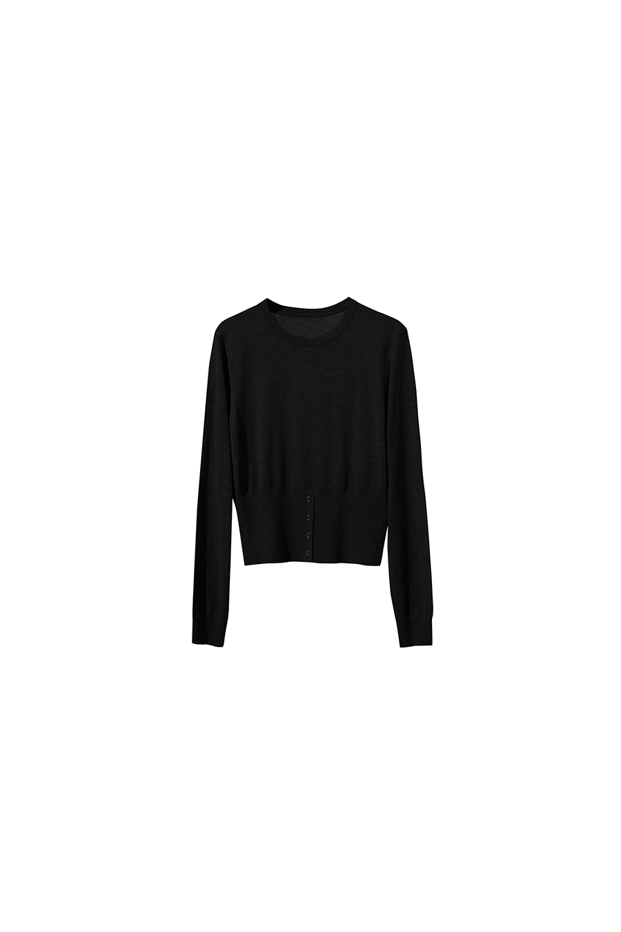 Waist-defined Fitted Long Sleeve Sweater