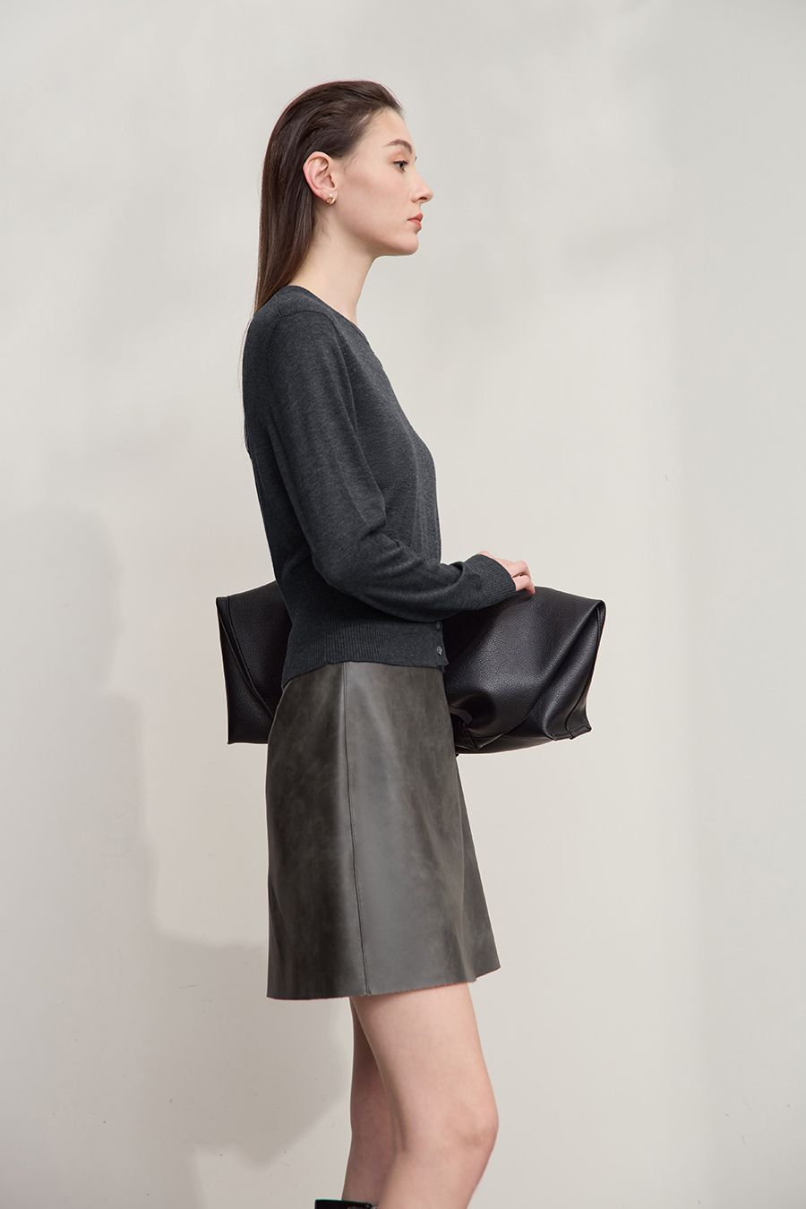 Waist-defined Fitted Long Sleeve Sweater