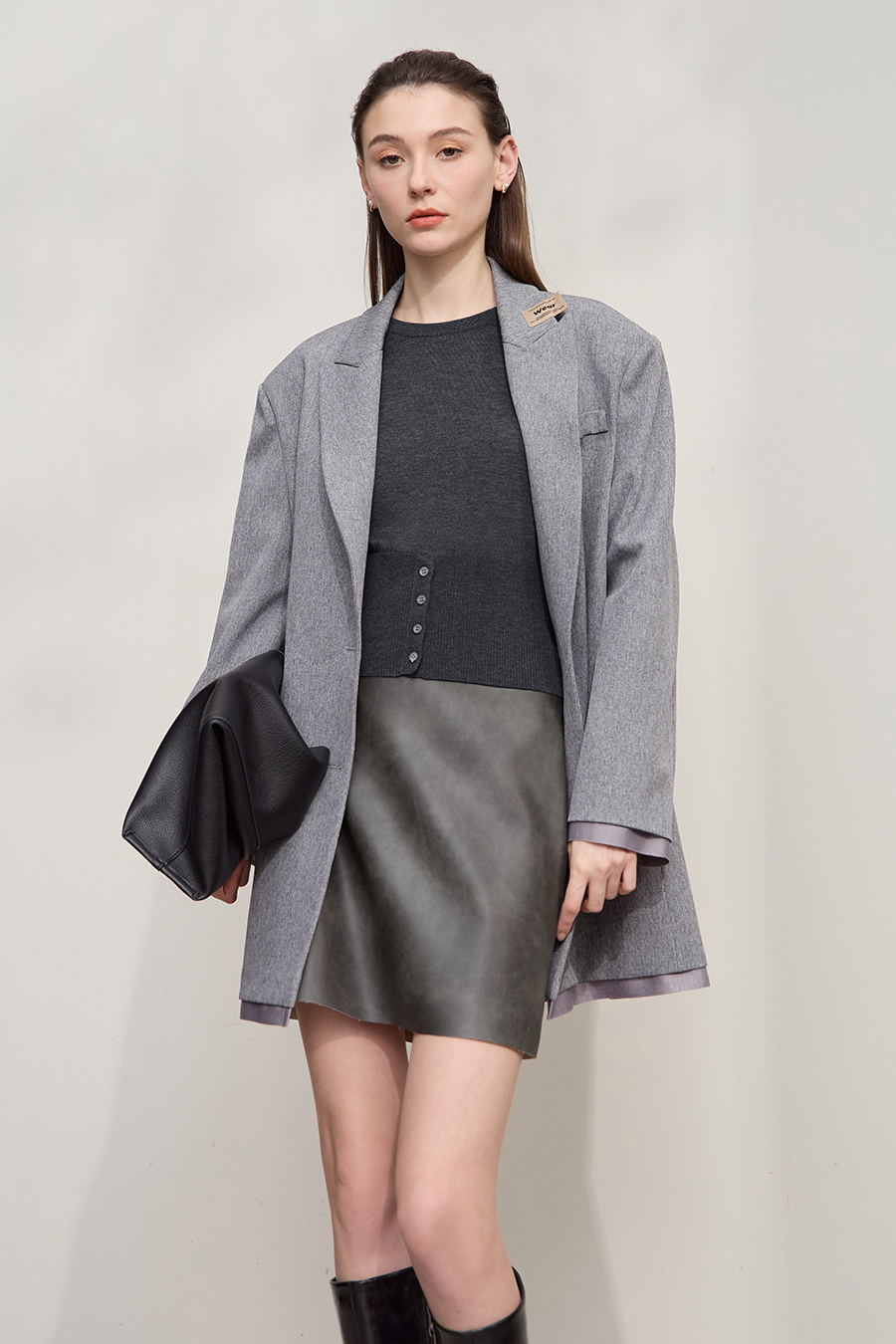 Waist-defined Fitted Long Sleeve Sweater