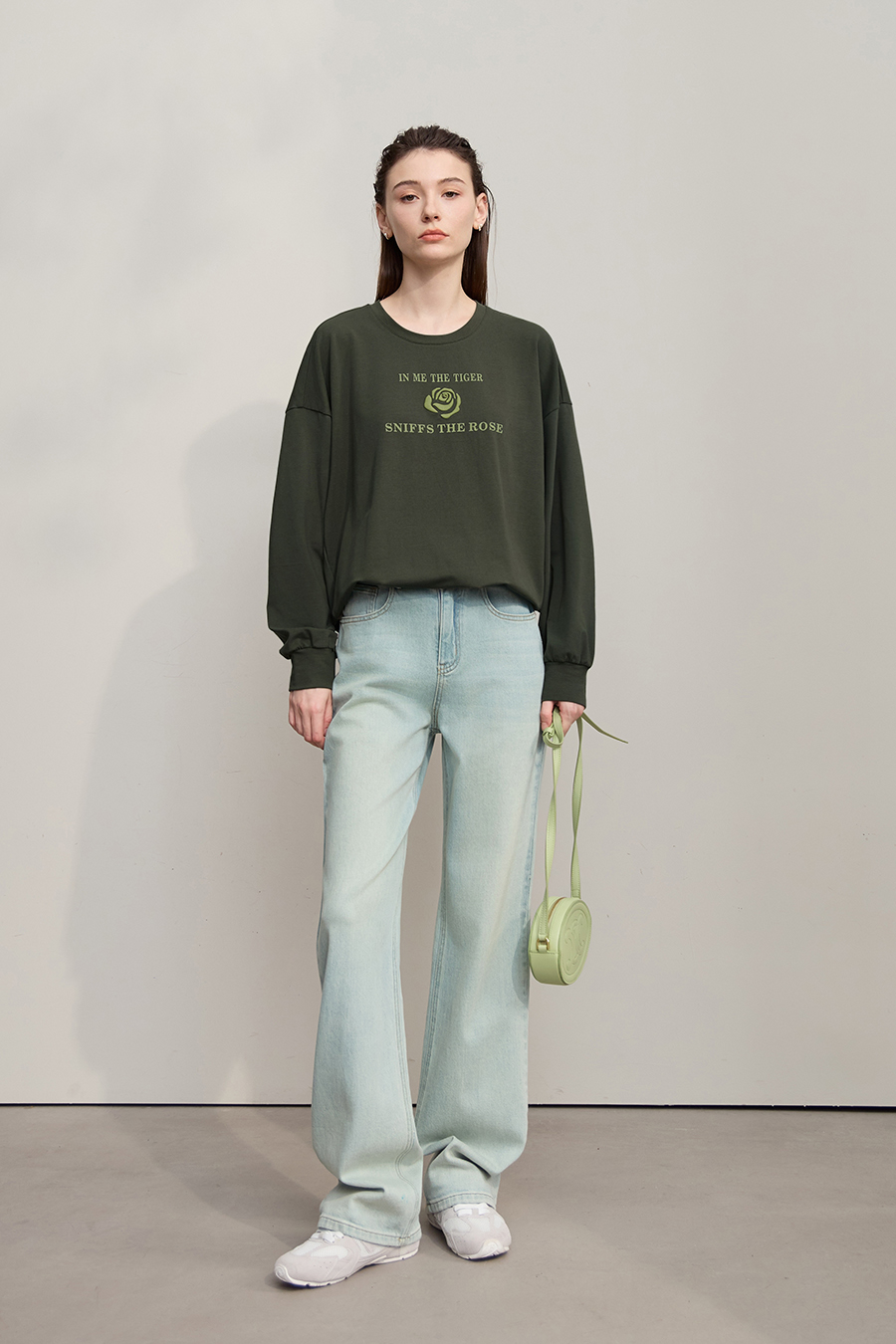 Printed Embroidered Drop Shoulder Hoodie|AMII-AMII.com