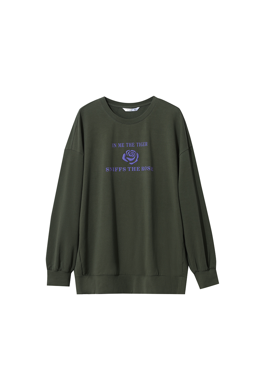 Printed Embroidered Drop Shoulder Hoodie|AMII-AMII.com