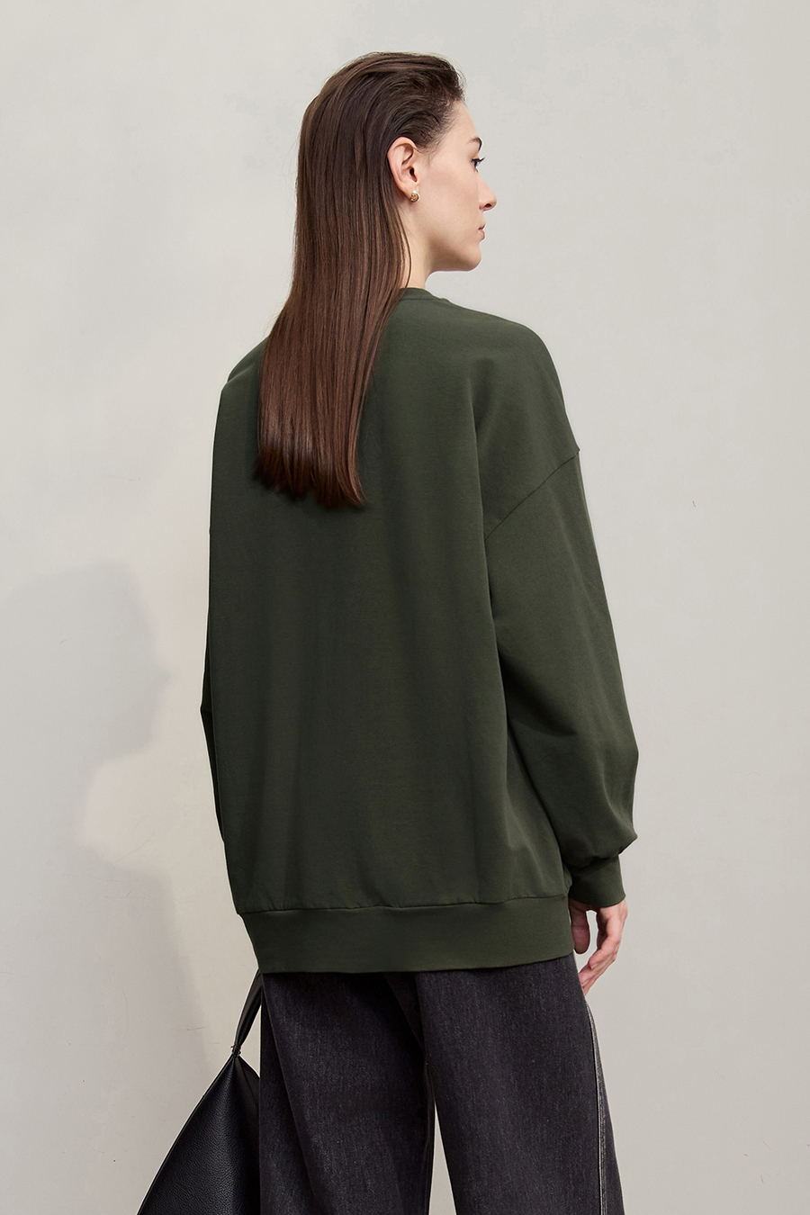 Printed Embroidered Drop Shoulder Hoodie|AMII-AMII.com