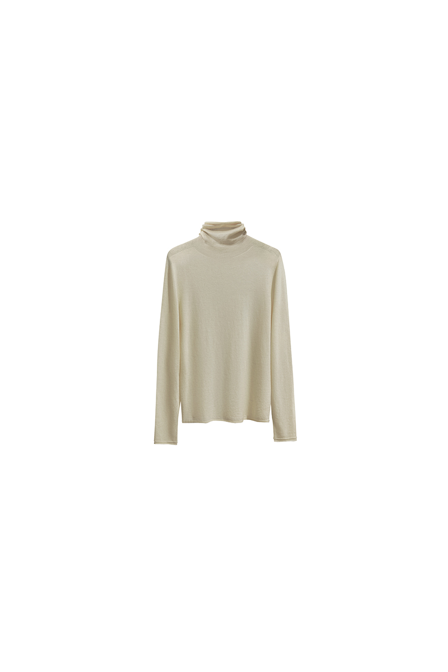 High Neck Seamless Wool Sweater