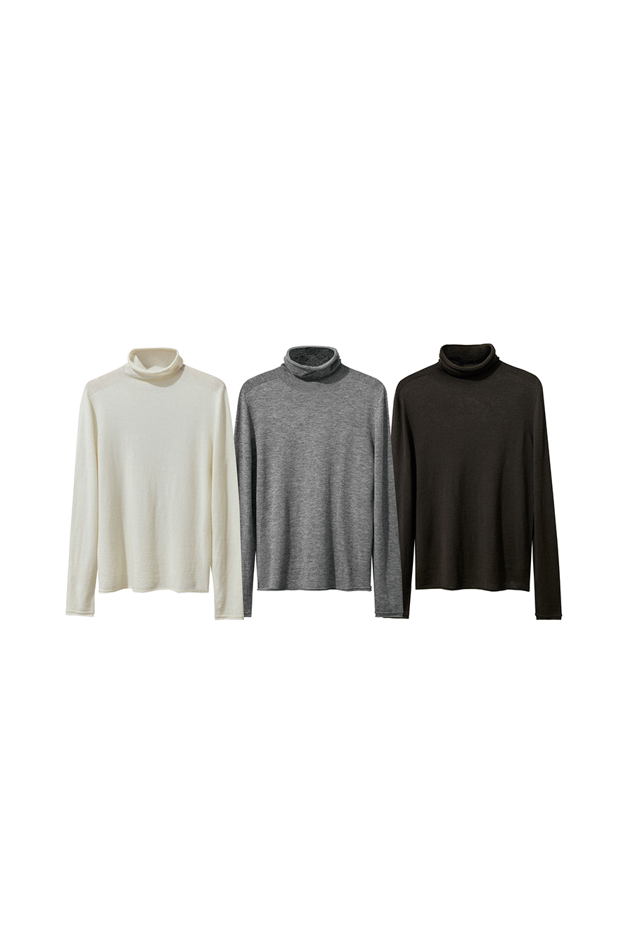 High Neck Seamless Wool Sweater