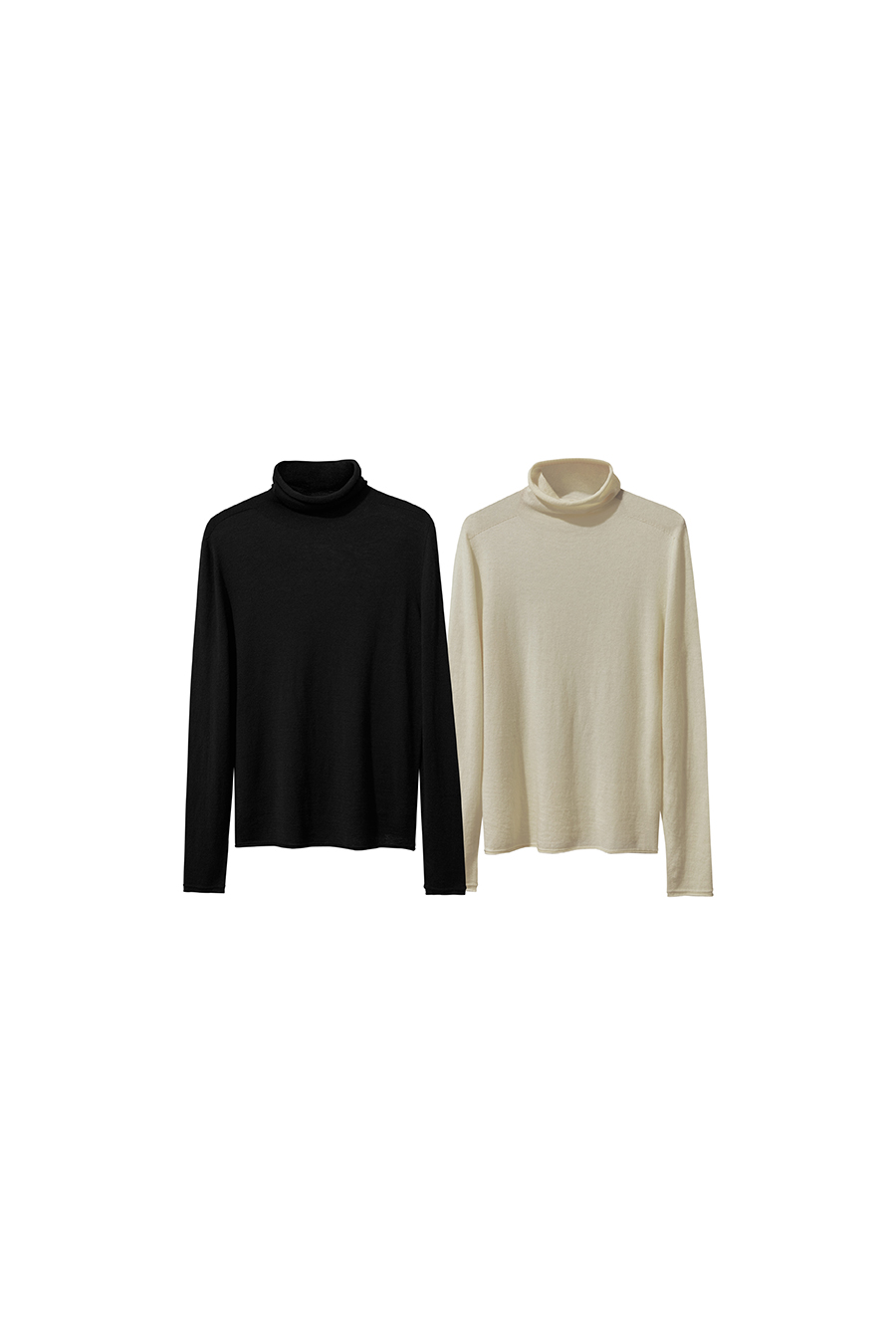 High Neck Seamless Wool Sweater