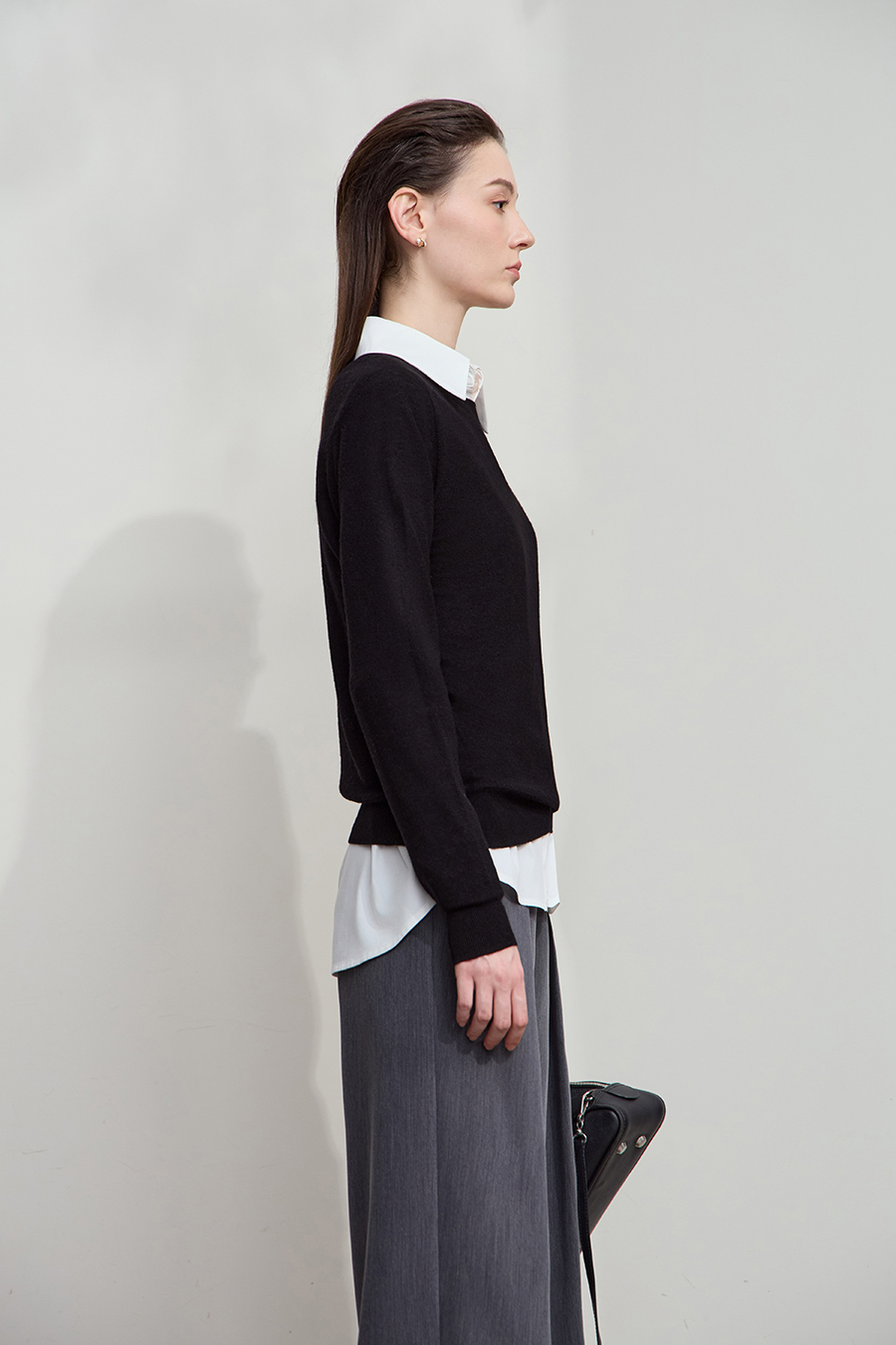 Crew Neck Seamless Wool Sweater|AMII-AMII.com