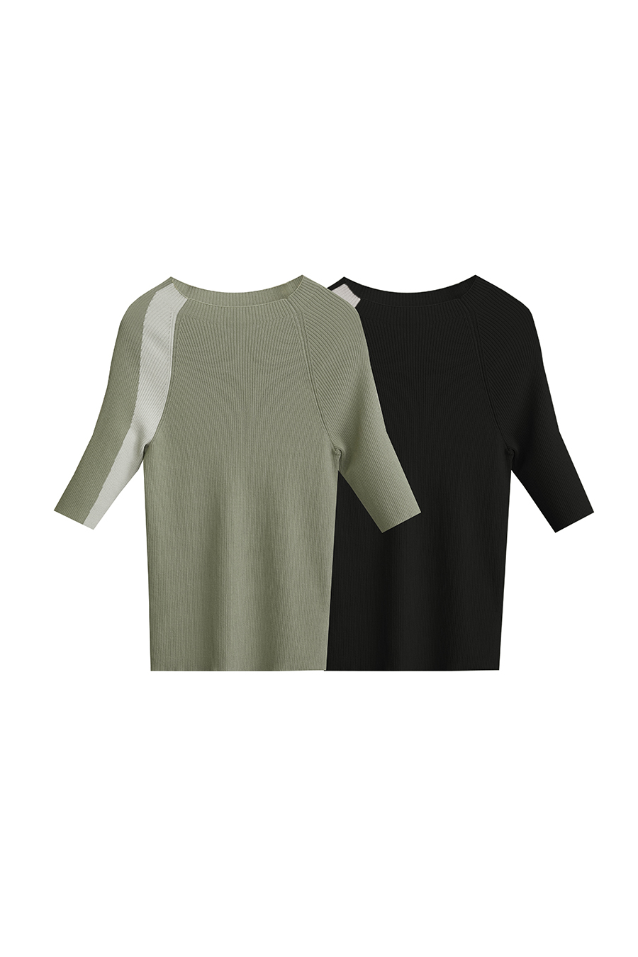 Mock Neck Color - block Knitted Top|AMII-AMII.com