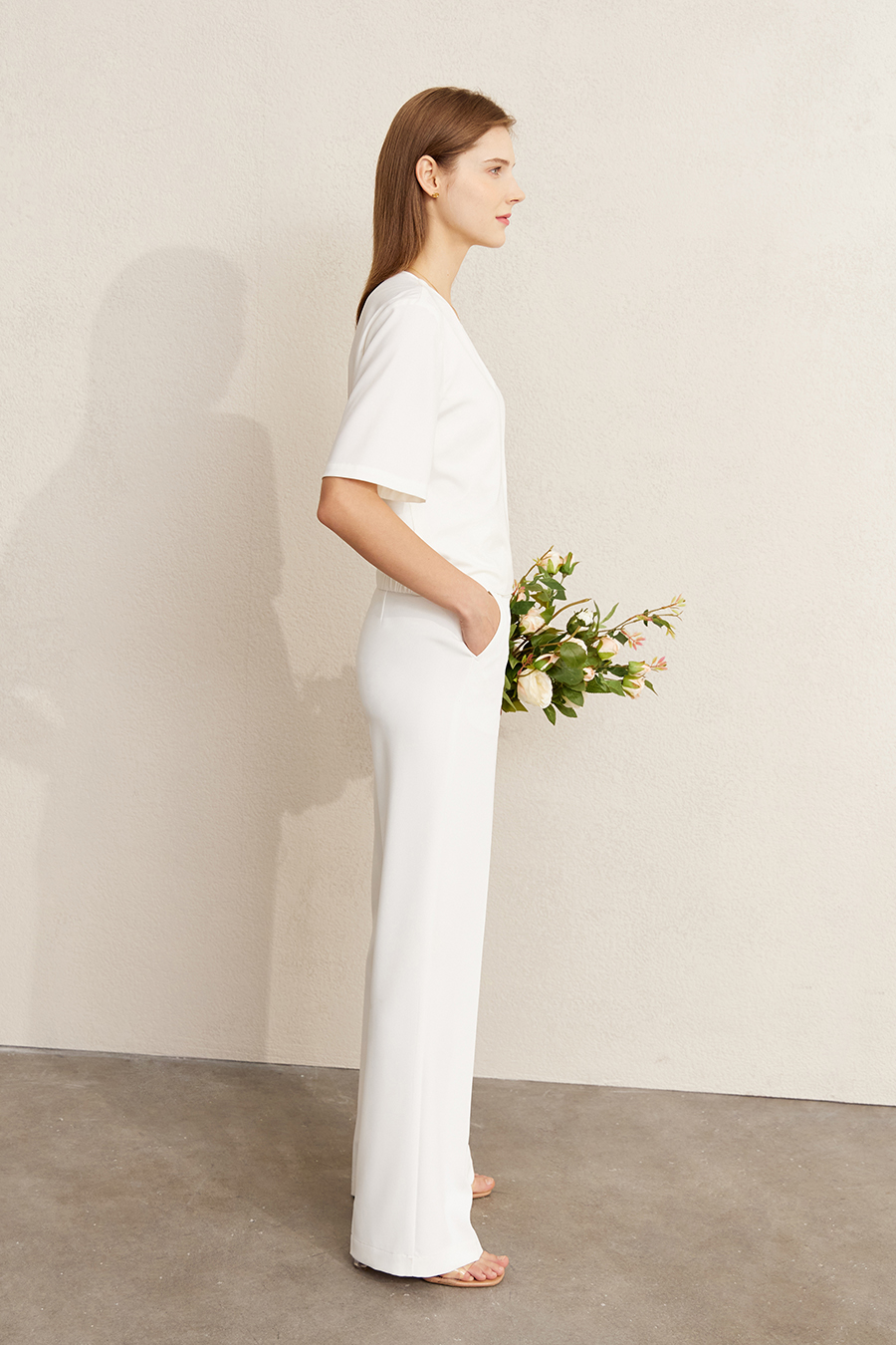 High Waist Tie - Waist Wide - leg Pants|AMII-AMII.com