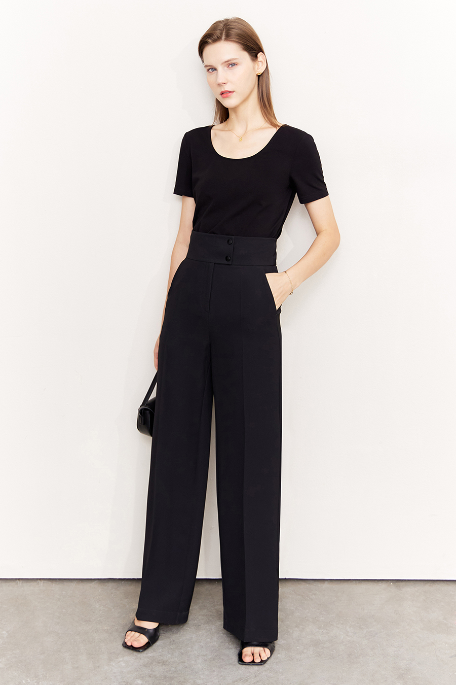 High Waist Tie - Waist Wide - leg Pants|AMII-AMII.com