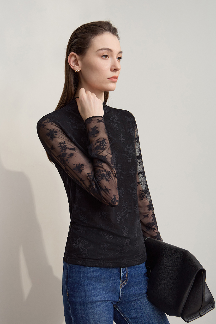 Half - Neck Lace Undershirt|AMII-AMII.com